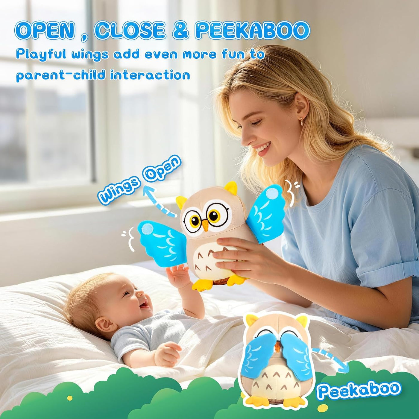 Juguetes para bebés de 6 a 12 a 18 meses, juguete musical de peluch...