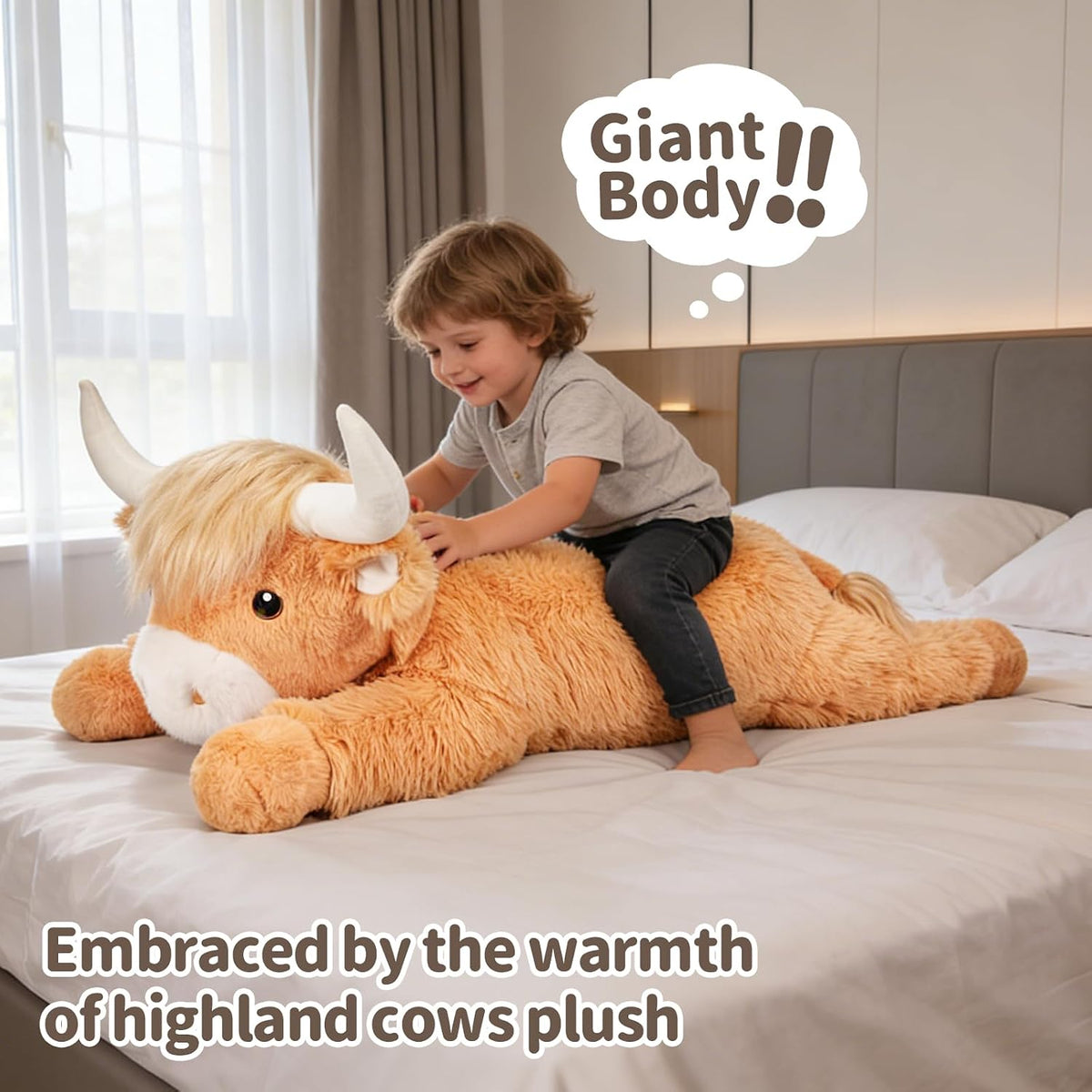 Ksidzas Peluche de vaca gigante de las tierras altas de 39 pulgadas...