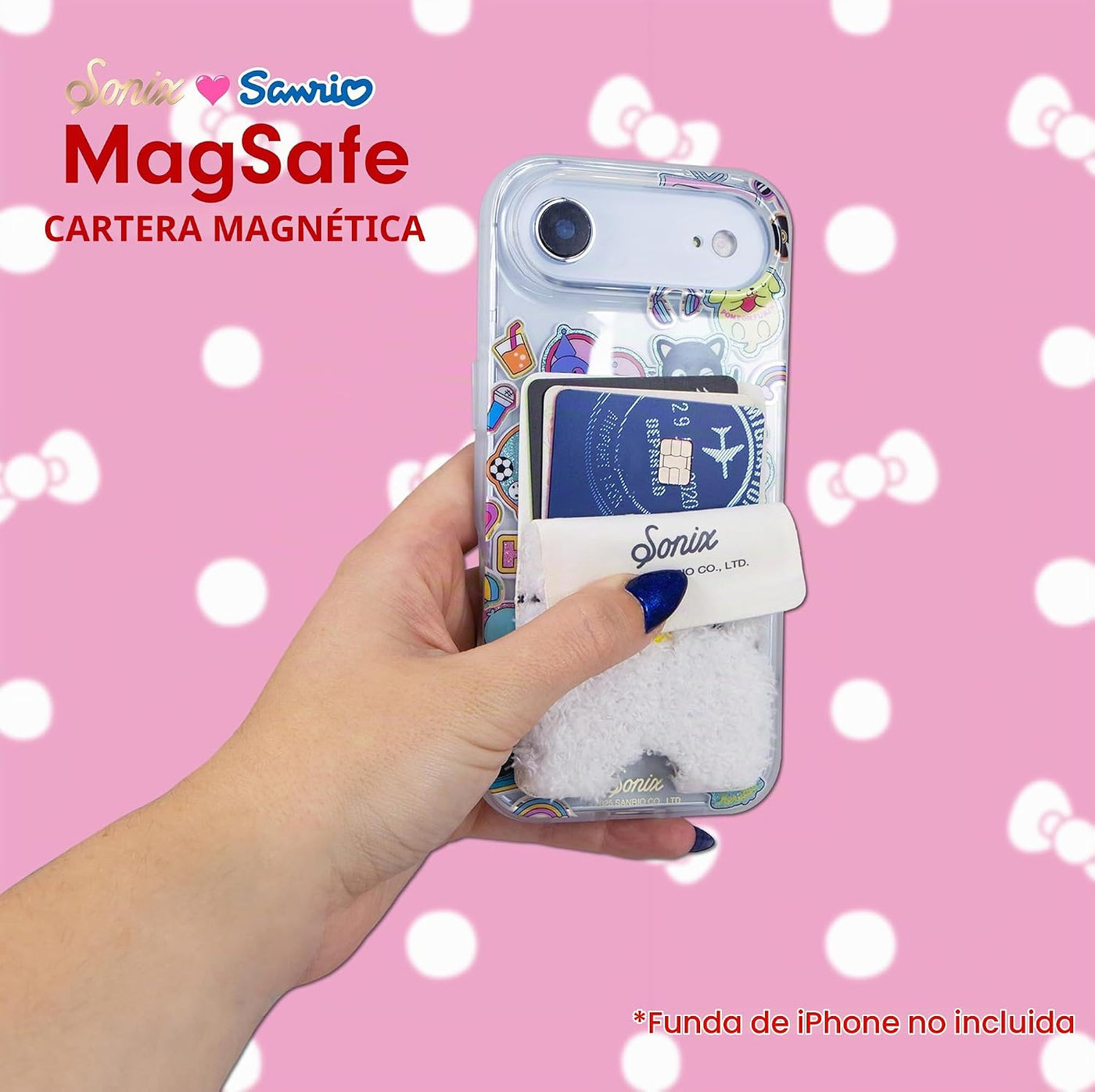 Sonix x Sanrio - Cartera magnética de felpa para teléfono, tarjeter...