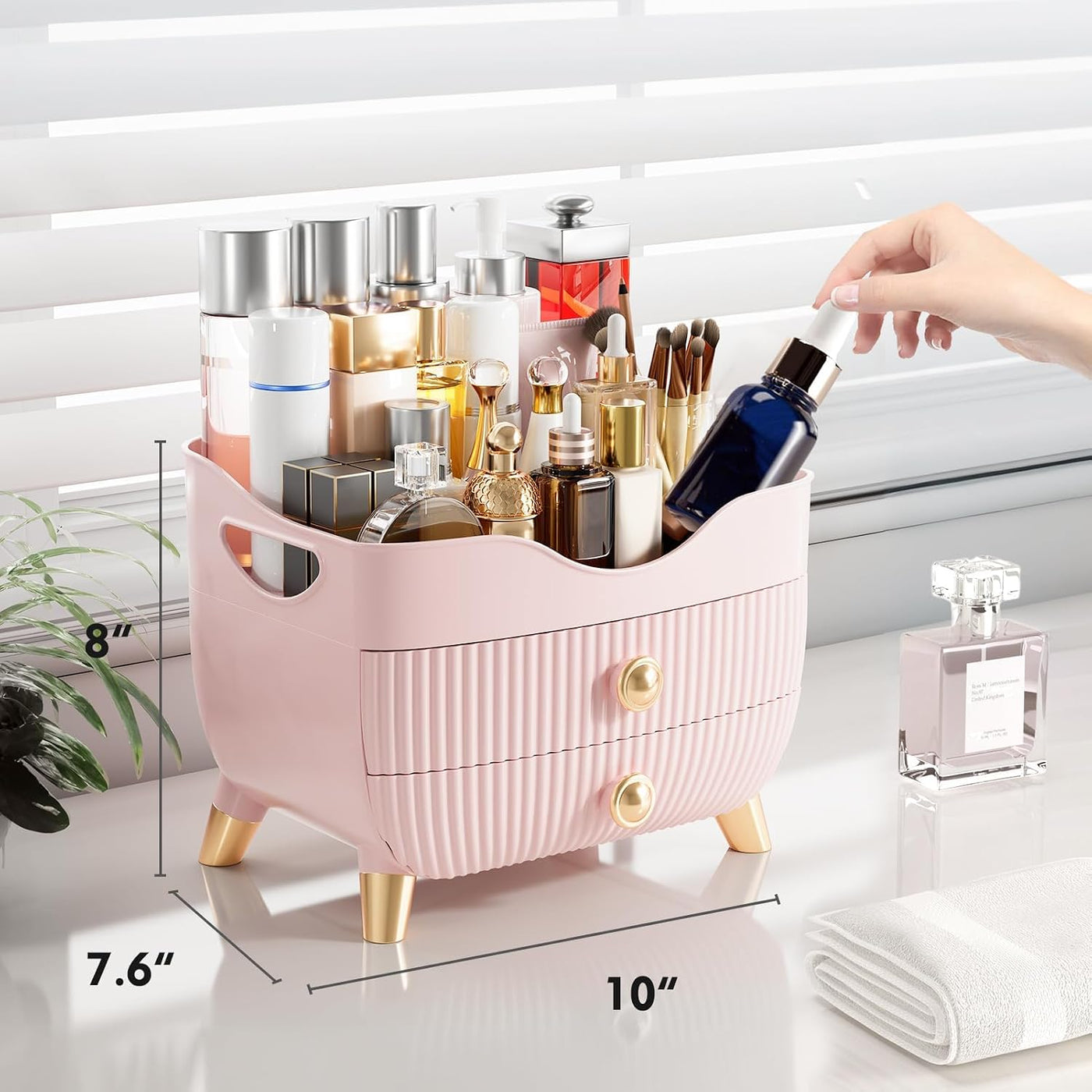 Organizador de maquillaje para encimera, organizador de cuidado de...