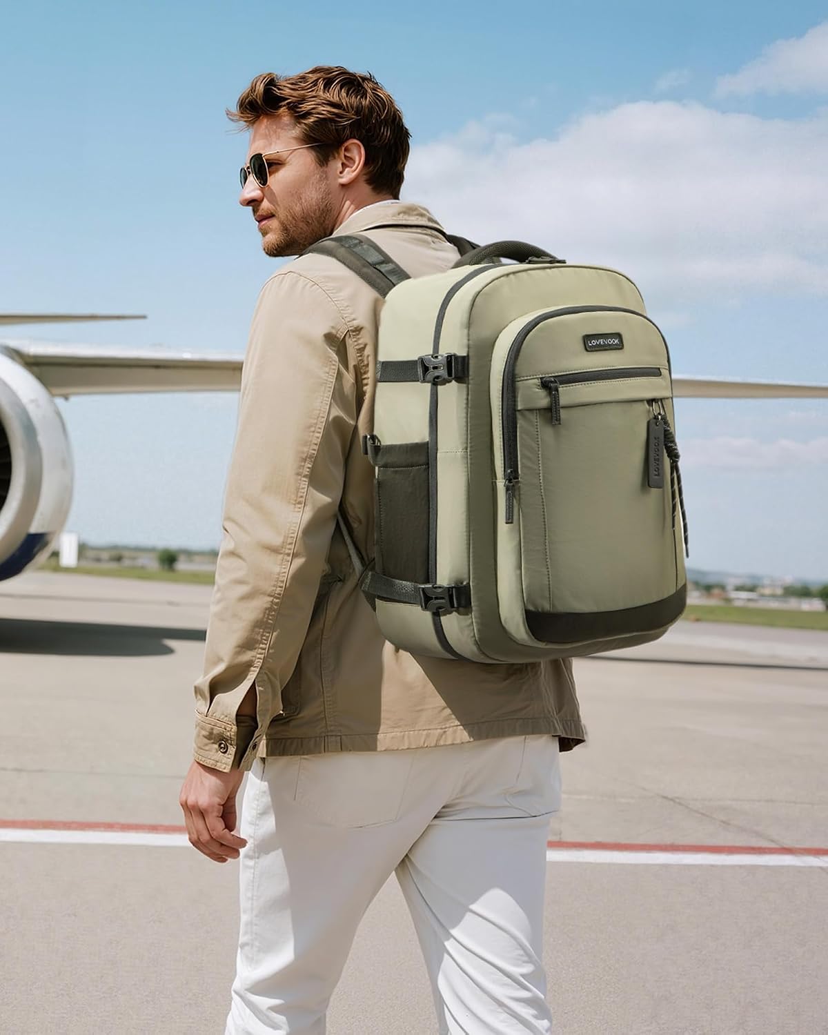 LOVEVOOK Mochila de viaje de 40L para mujeres y hombres, equipaje d...