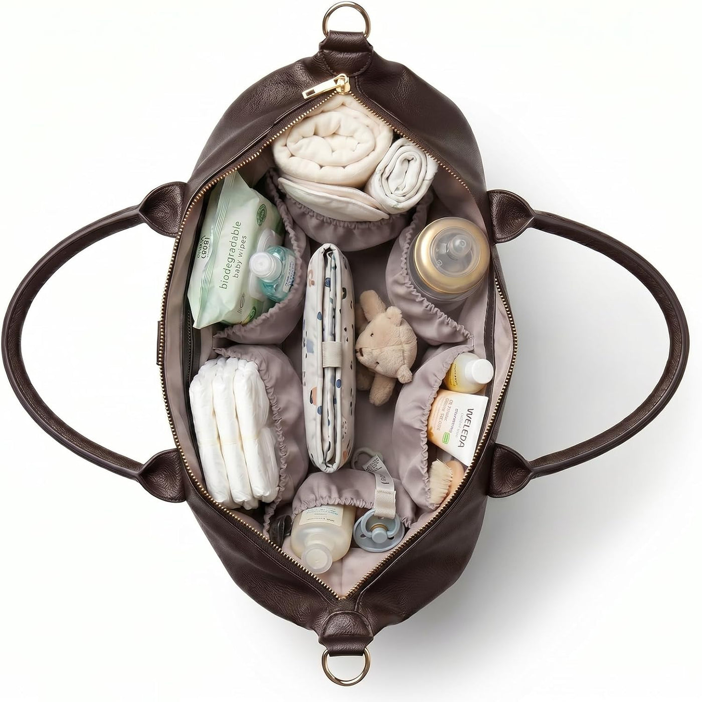 MINKARS Bolsa de pañales moderna - Bolsa de hospital de cuero vegan...