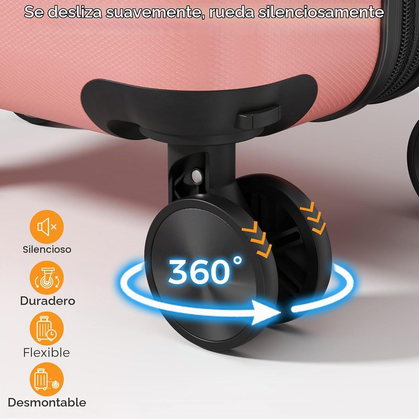 NEWBULIG Equipaje de mano, Maleta de carcasa rígida, negro, Rosa, 2...
