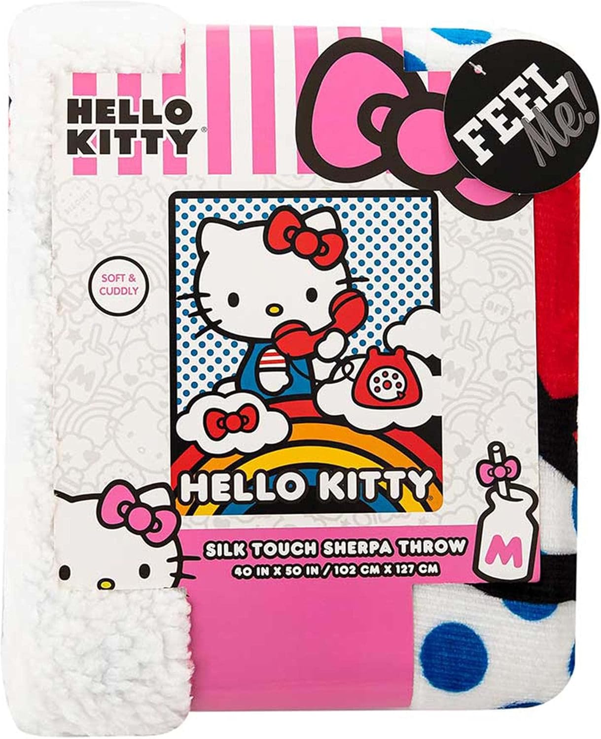 Northwest Hello Kitty Manta de Tiro Sherpa Silk Touch, Suave y Cáli...