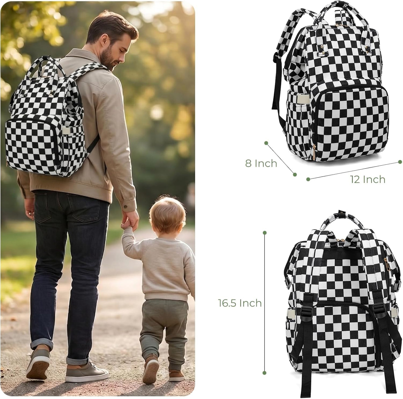 Mochila para pañales para mamá, bolsa de viaje de gran capacidad, b...