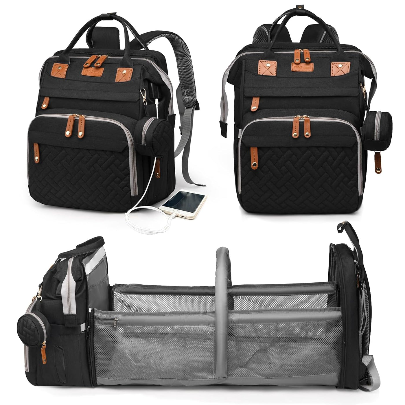 Astro alan - Bolsas de pañales para bebé con cambiador, mochila imp...