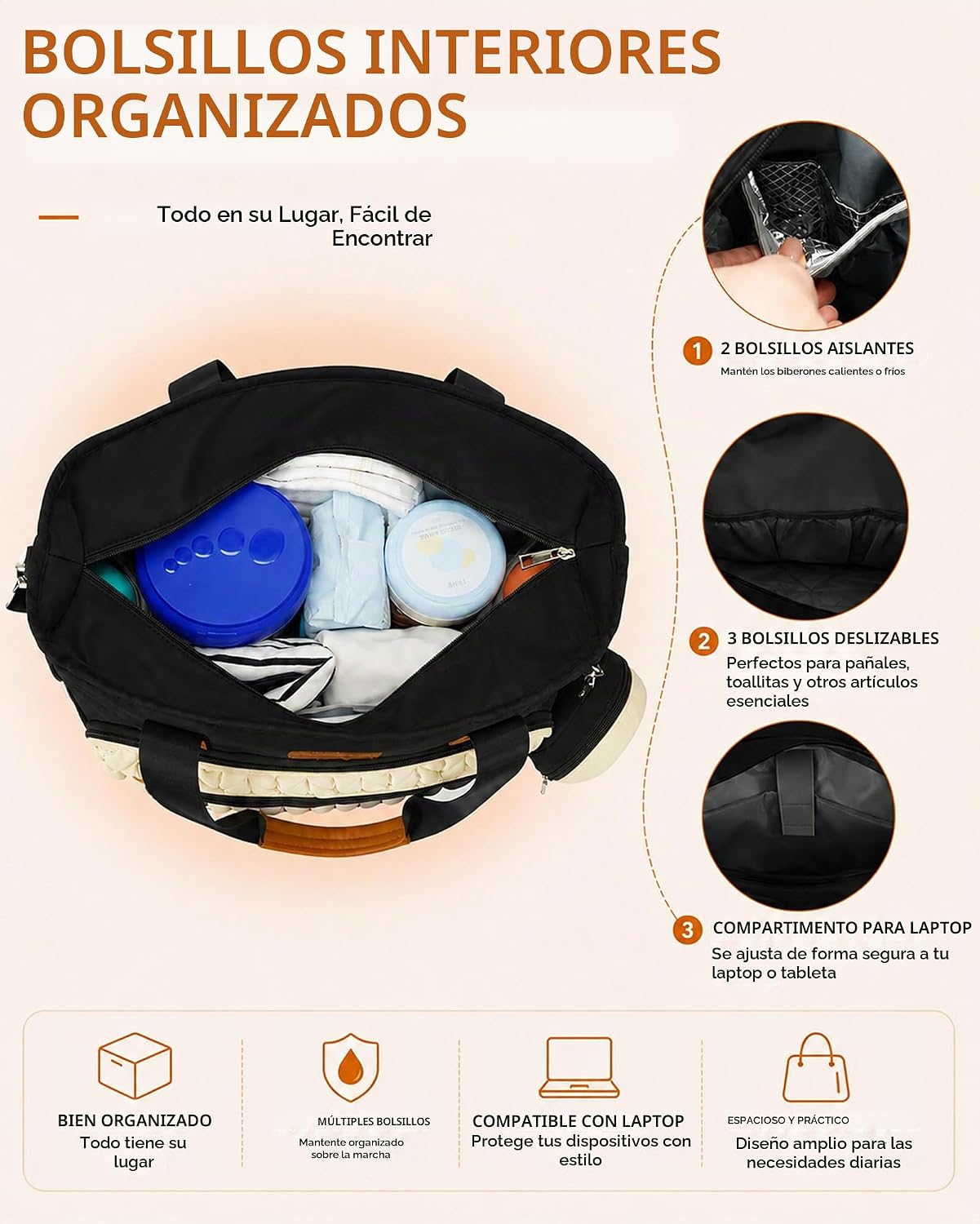 FHELAD Bolsa de pañales, bolsa de hospital para trabajo de parto y...