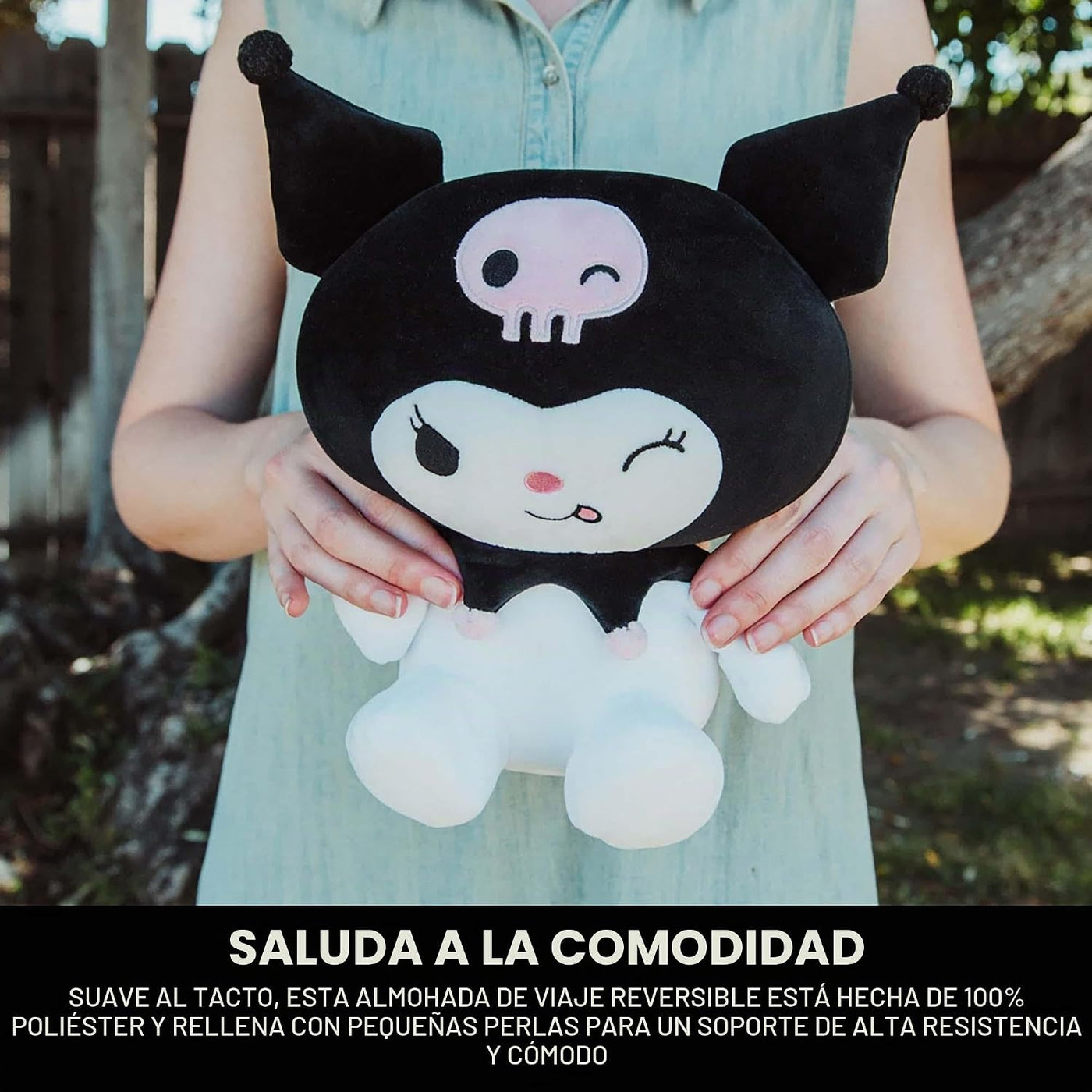 Surreal Entertainment Sanrio Kuromi - Almohada reversible para el c...