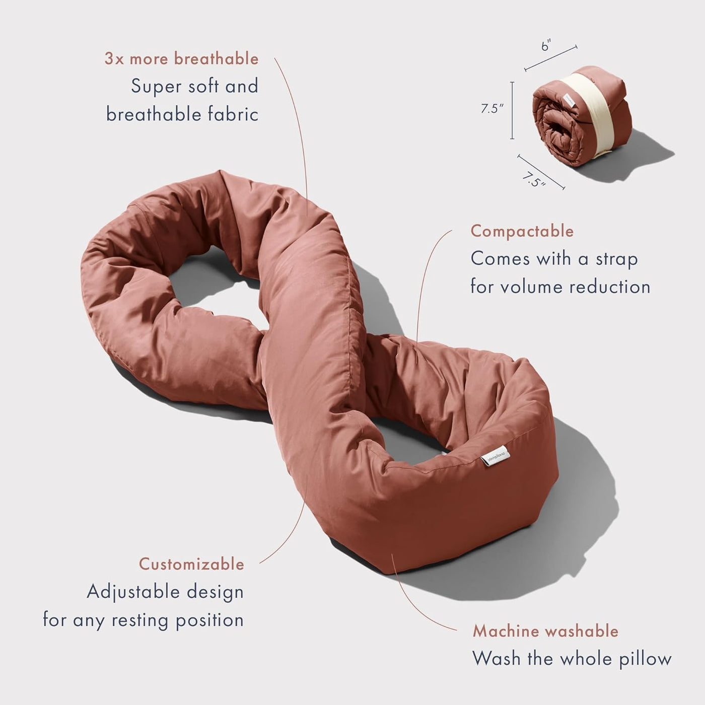 Huzi Infinity Pillow - Bufanda cervical suave para usar en el hogar...