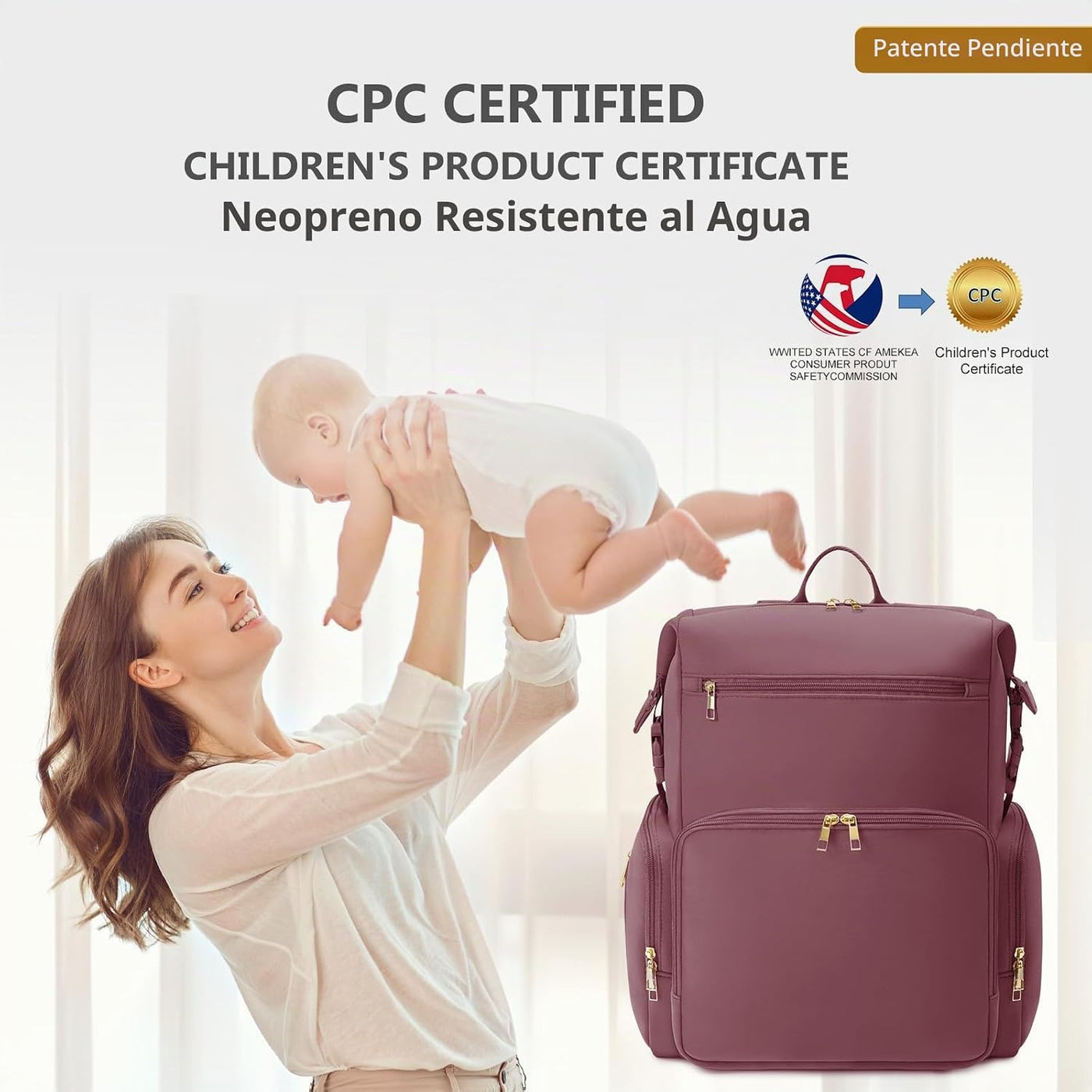CEI-CEI Mochila de neopreno para pañales con cambiador, bolsas gran...