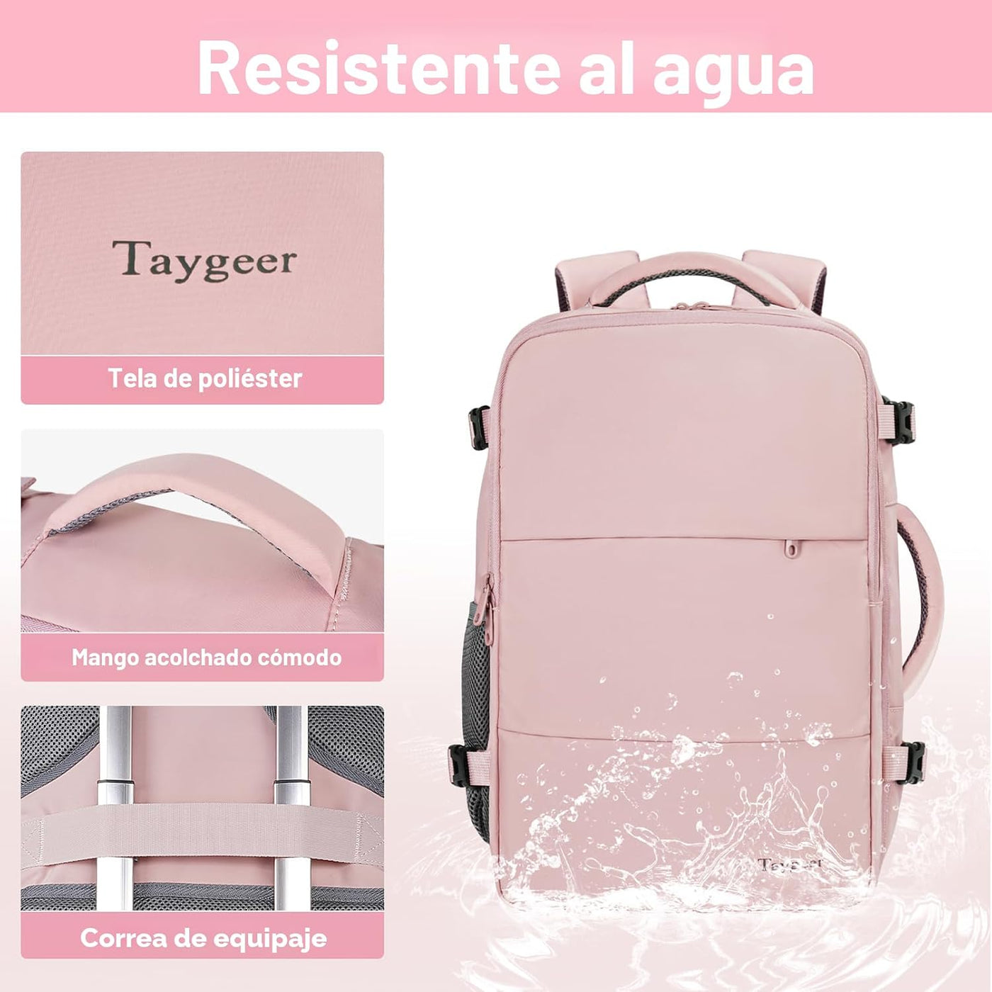 Taygeer - Mochila de viaje para mujeres, mochila de cabina con puer...