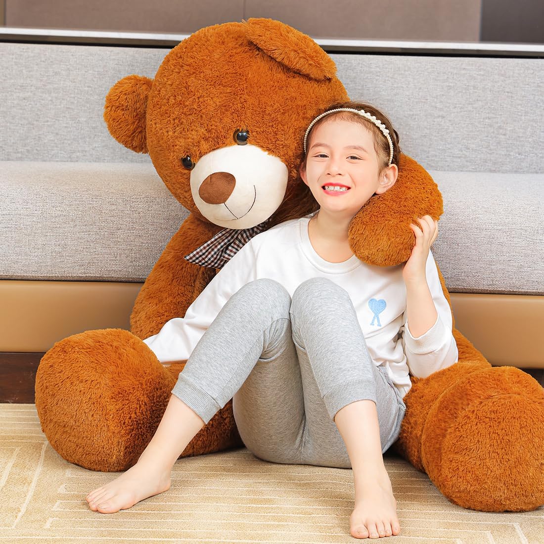 Oso de peluche gigante de 4 pies, lindo animal de peluche grande de...