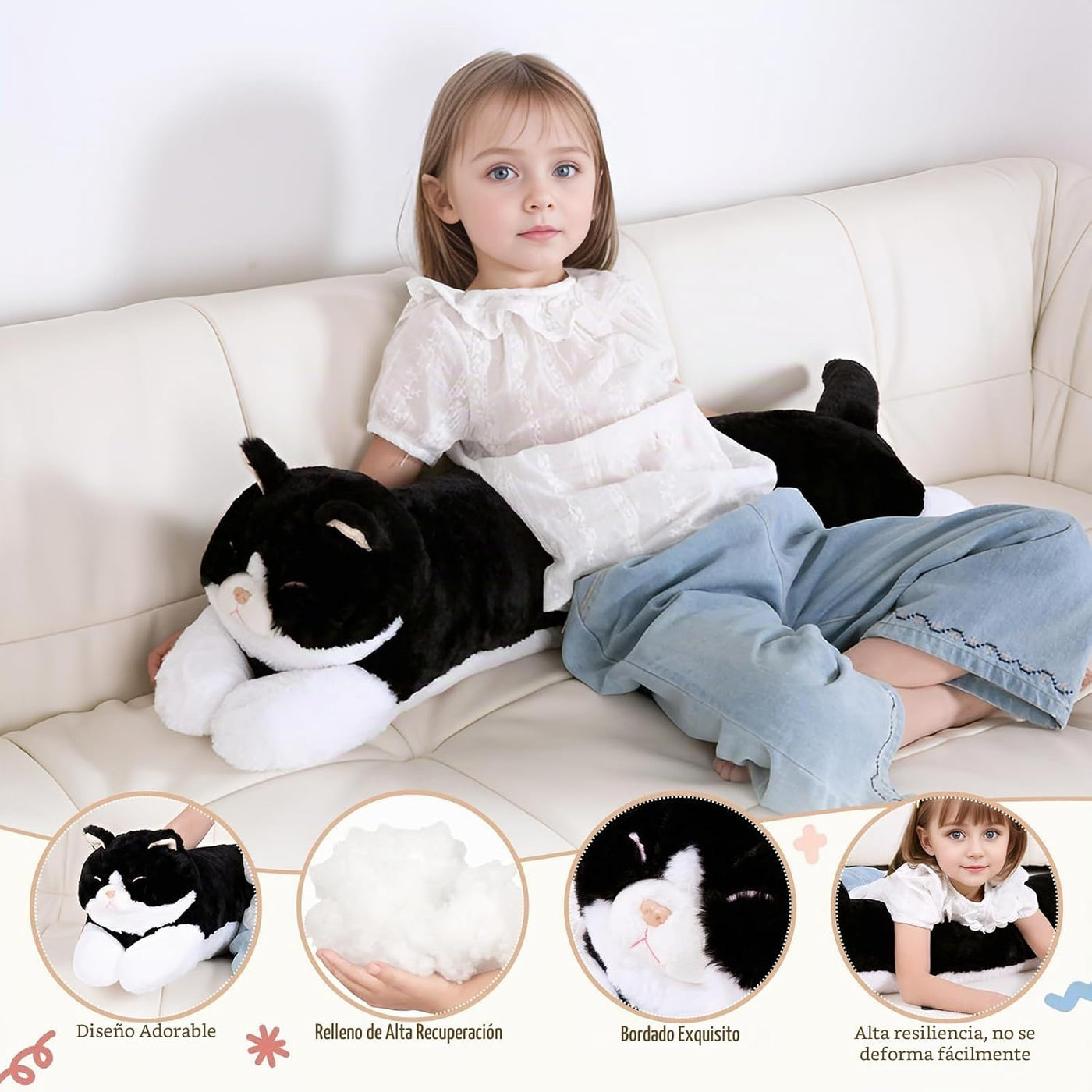 Juguete de peluche grande de 32 pulgadas, almohada grande de peluch...