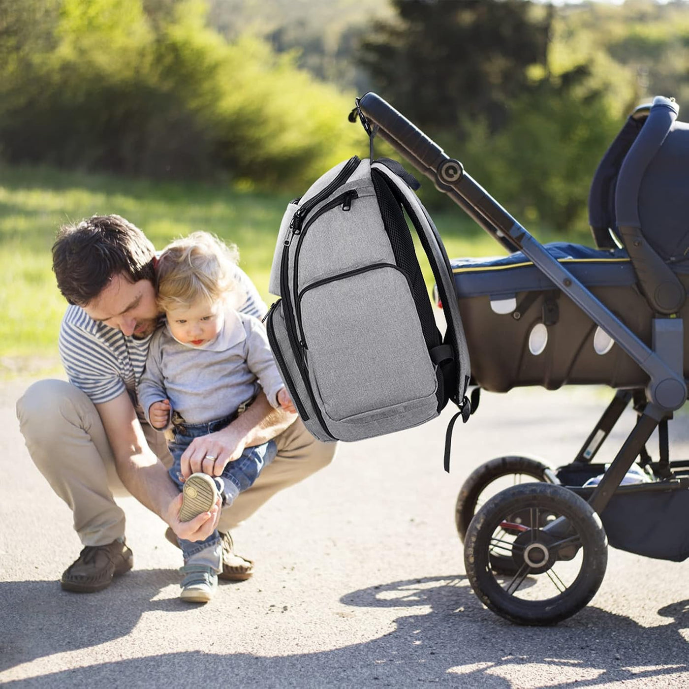 Mancro - Mochila, pañalera, Mochila para pañales para papá y mamá,...