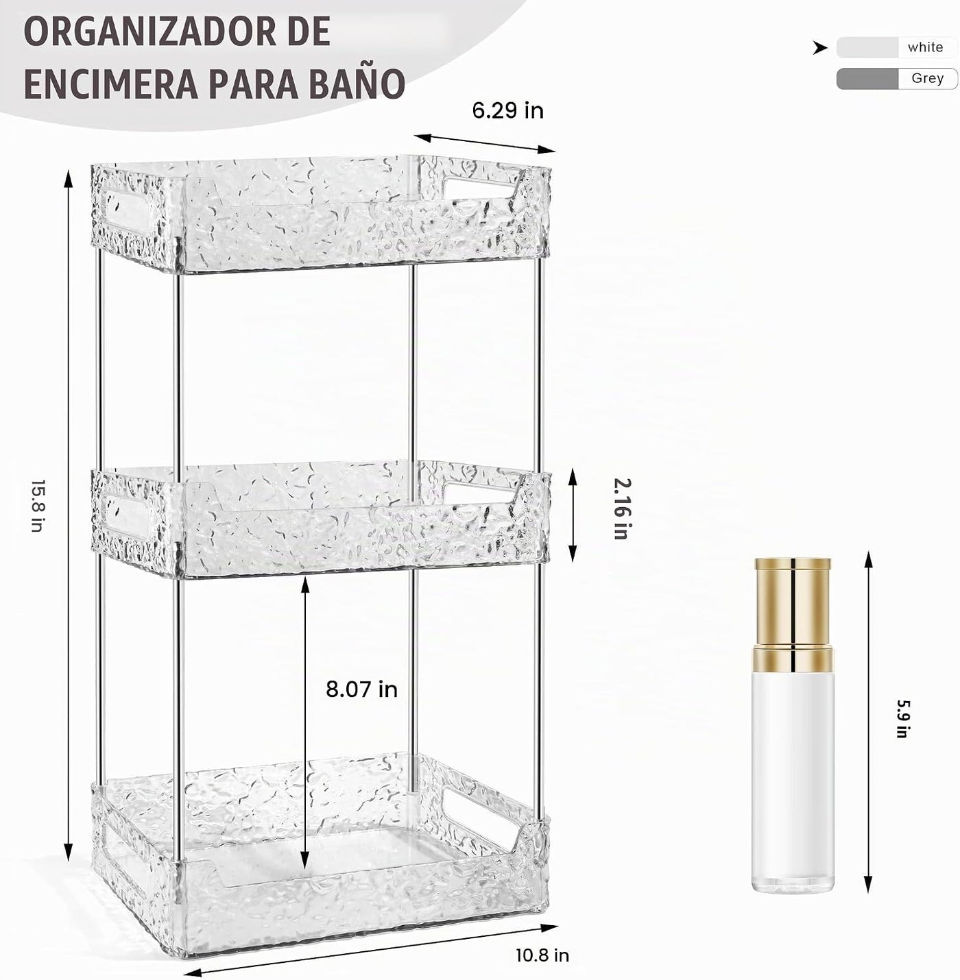 TENDER EPOCH Organizador de Encimera de Baño de 3 Niveles Almacenam...