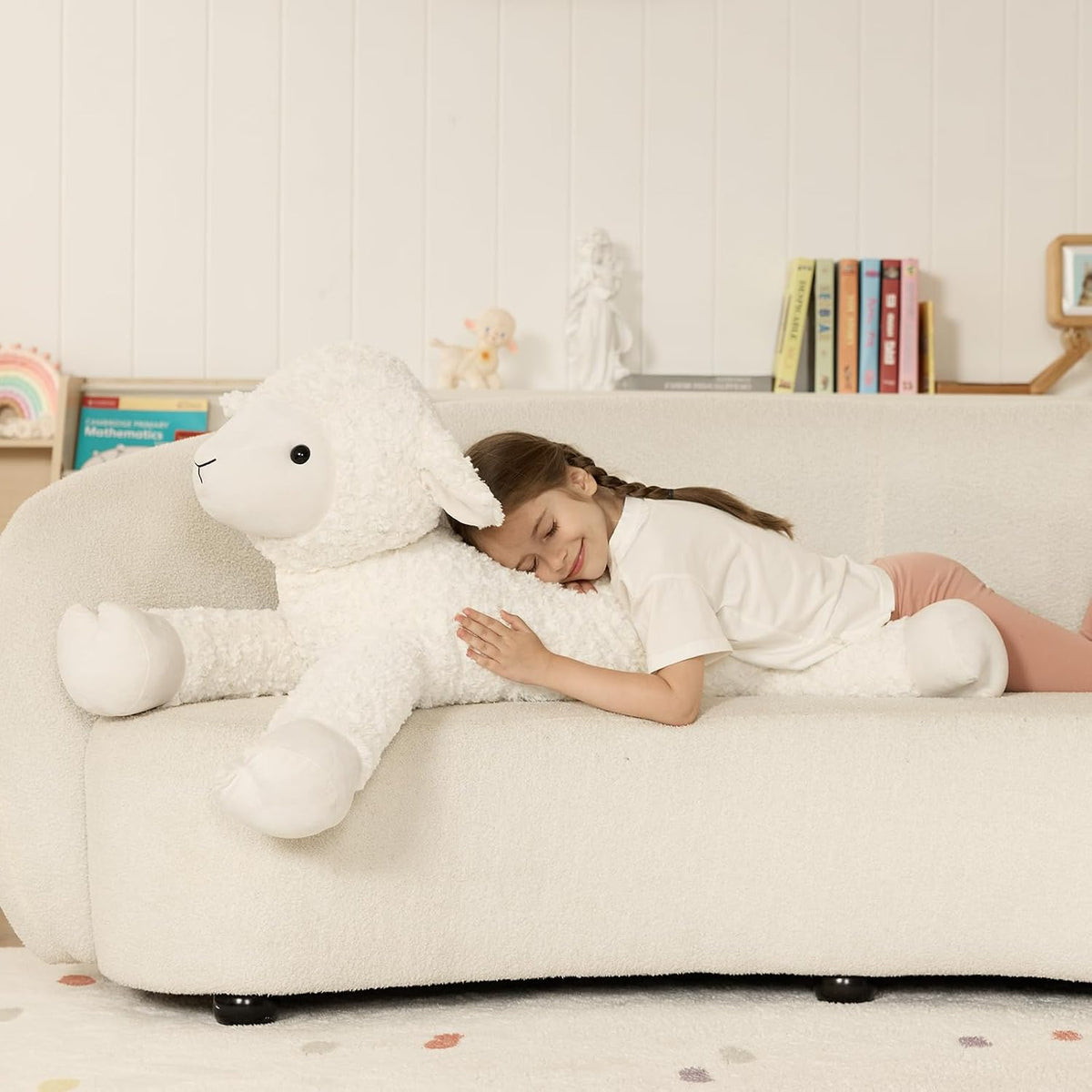 Tezituor 43.3 animal de peluche gigante de ovejas blancas, almohada...