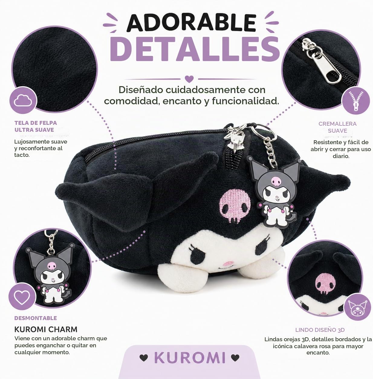 AI ACCESSORY INNOVATIONS Kuromi Estuche de Almacenamiento Multifunc...