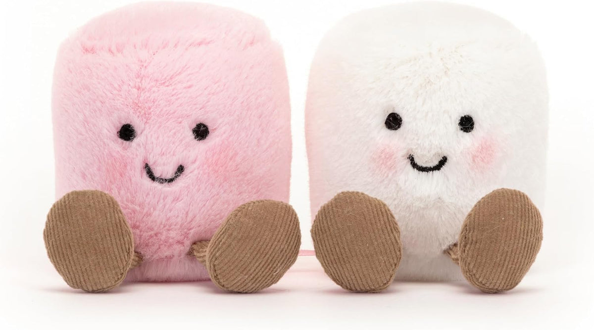 Jellycat Amuseables - Juguete de peluche de malvaviscos rosados y b...
