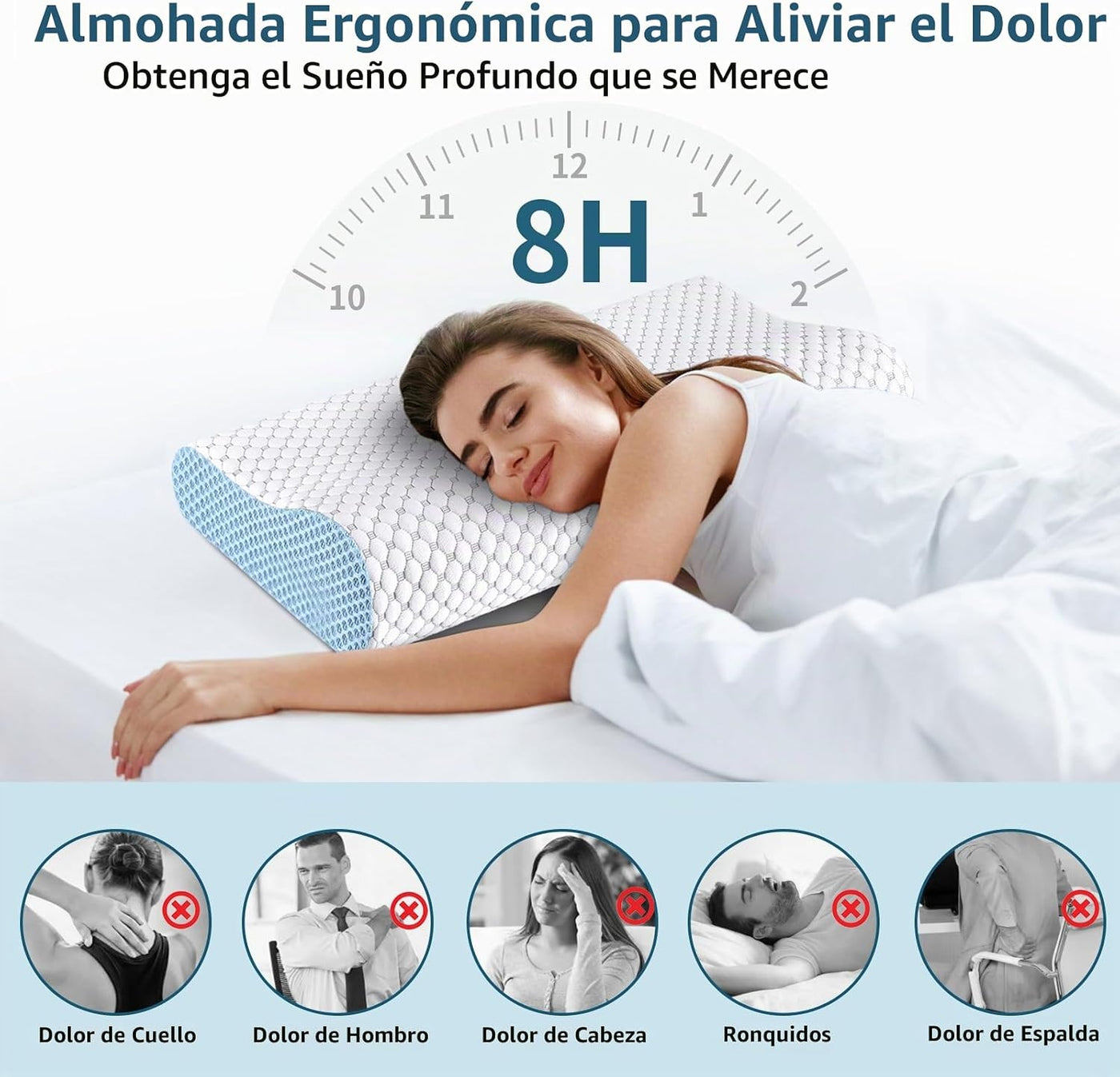 Almohada Cervical para el Cuello para Alivio del Dolor - Almohadas...