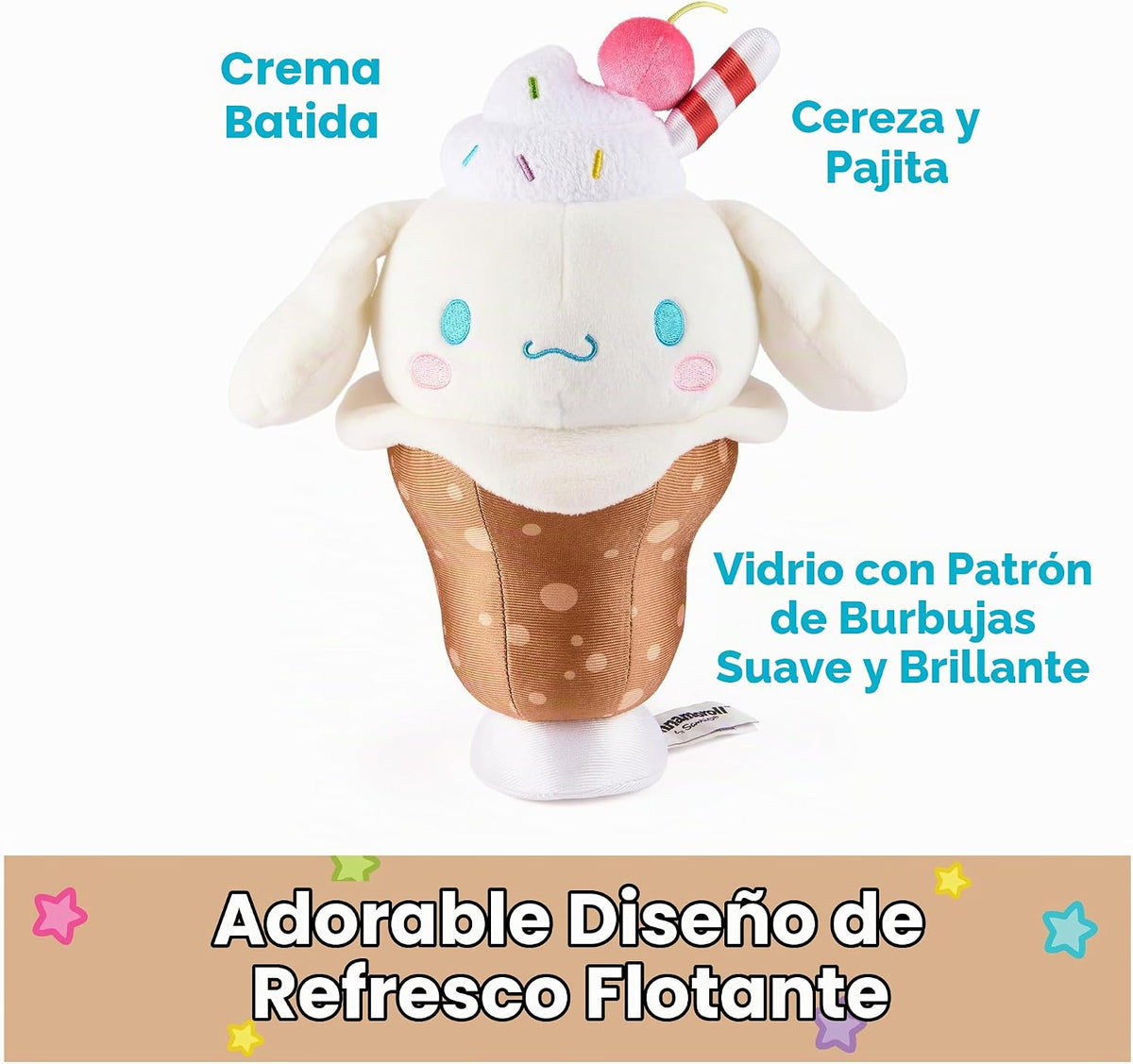 GUND Sanrio Cinnamoroll Root Beer Float - Juguete de peluche de 8 p...