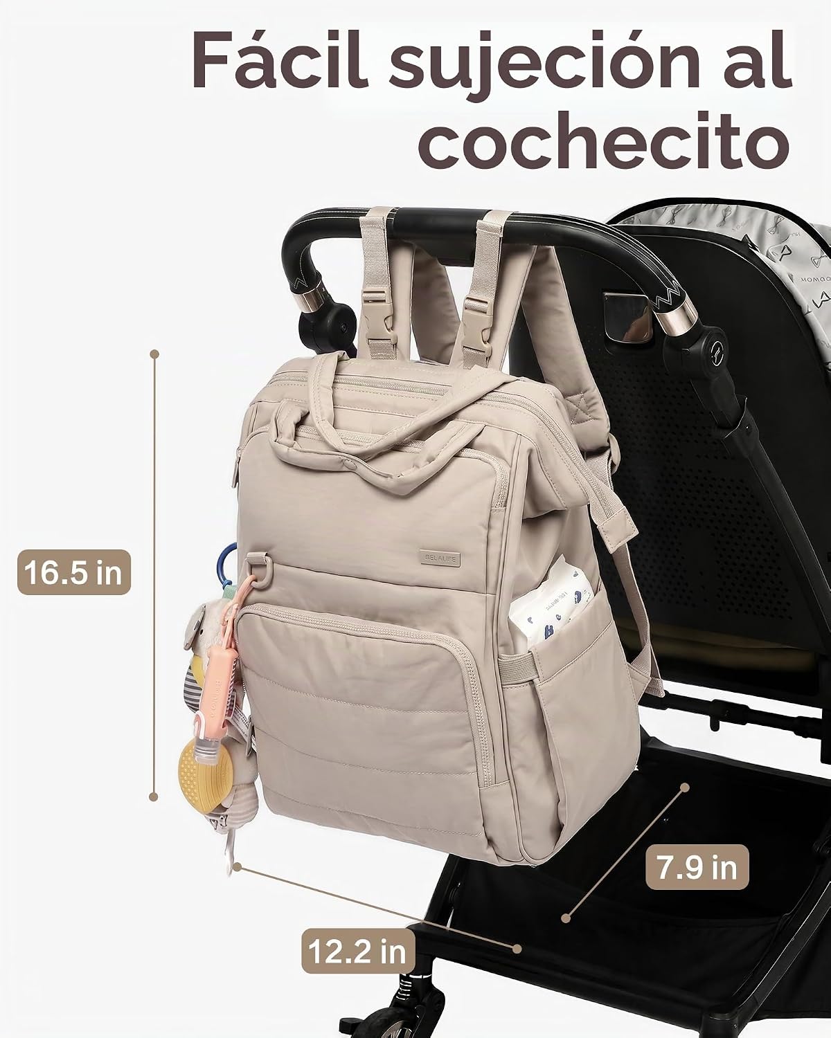BELALIFE Mochila para pañales con cambiador, organizador para el cu...