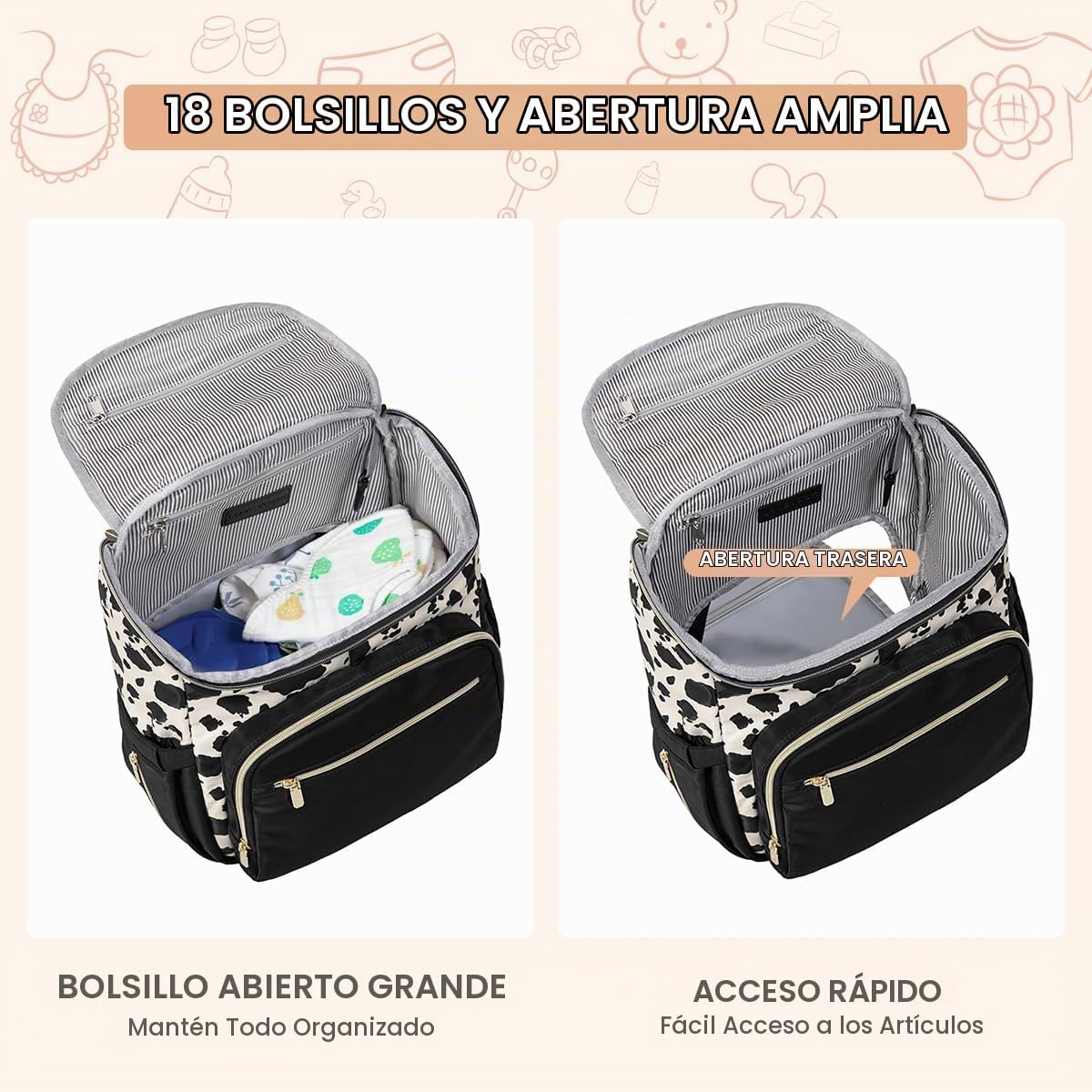 LOVEVOOK Mochila para Pañales de Gran Capacidad con Cambiador Portá...