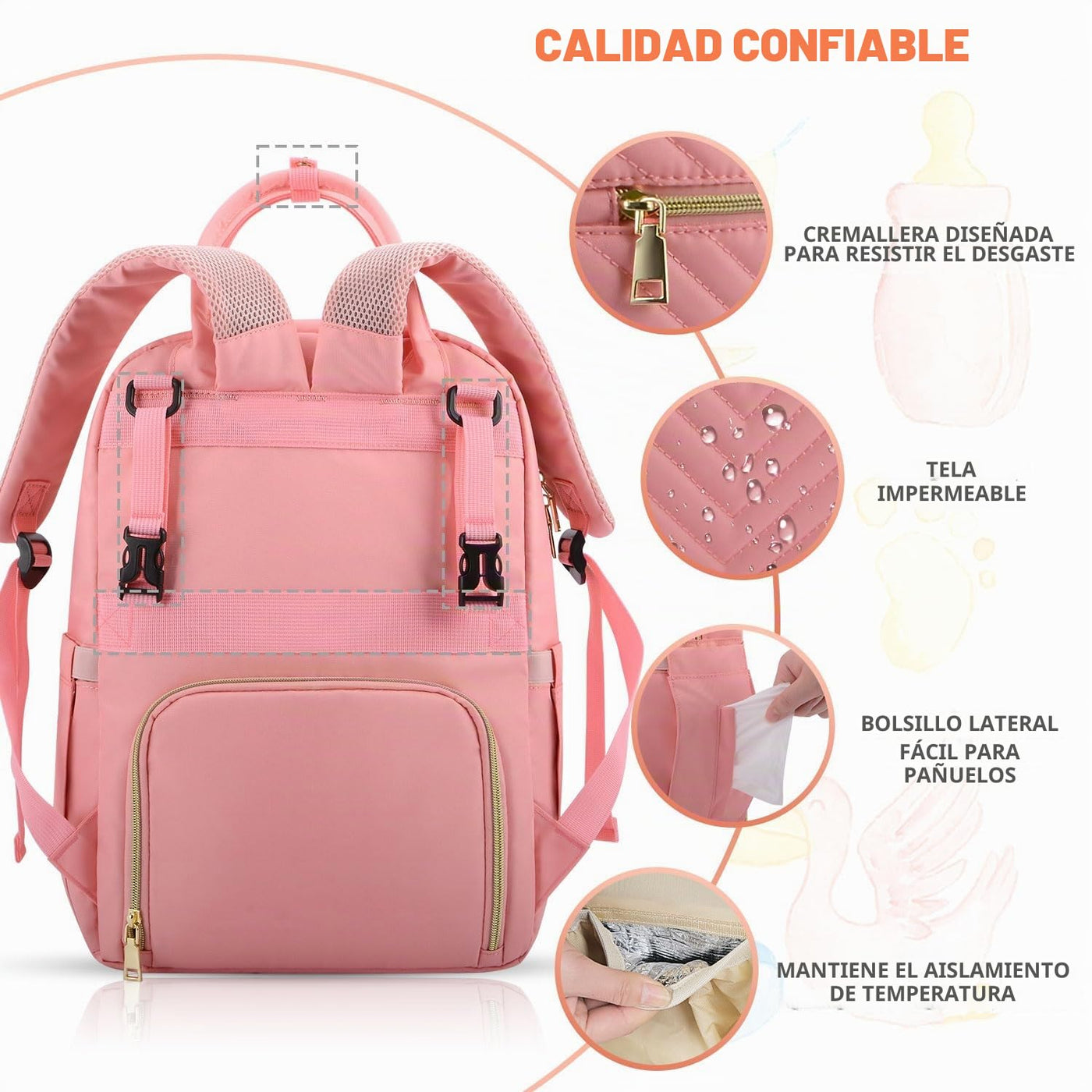 Tenot Mochila para pañales de bebé, bolsas de pañales de viaje para...