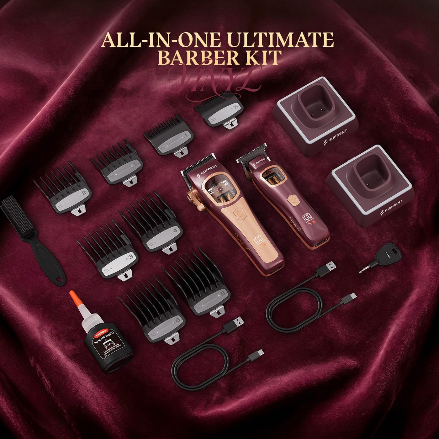 SUPRENT Cortapelos profesionales para peluquero: kit de corte de ca...