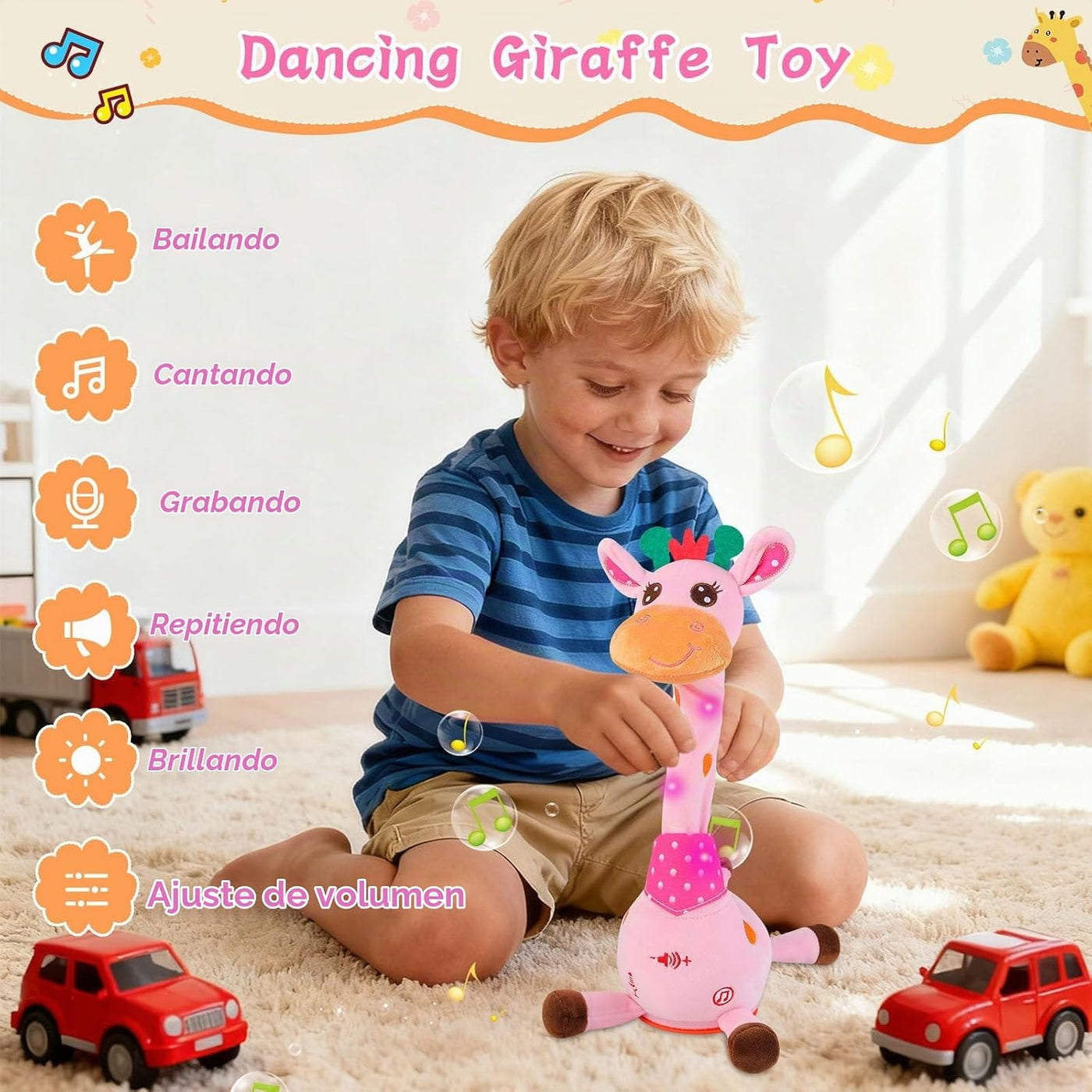 LLUKEME Juguetes de animal de peluche de jirafa bailando para bebés...