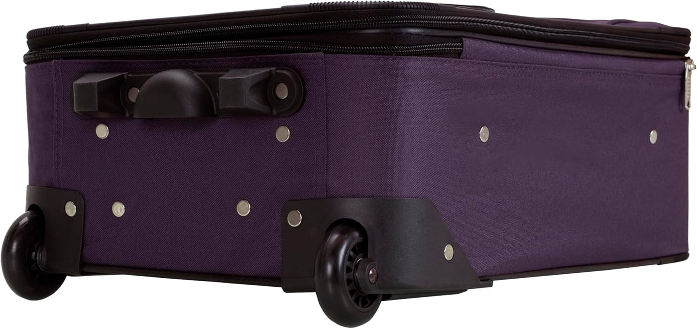 Rockland Fashion Softside Juego de equipaje vertical, morado, 2 pie...