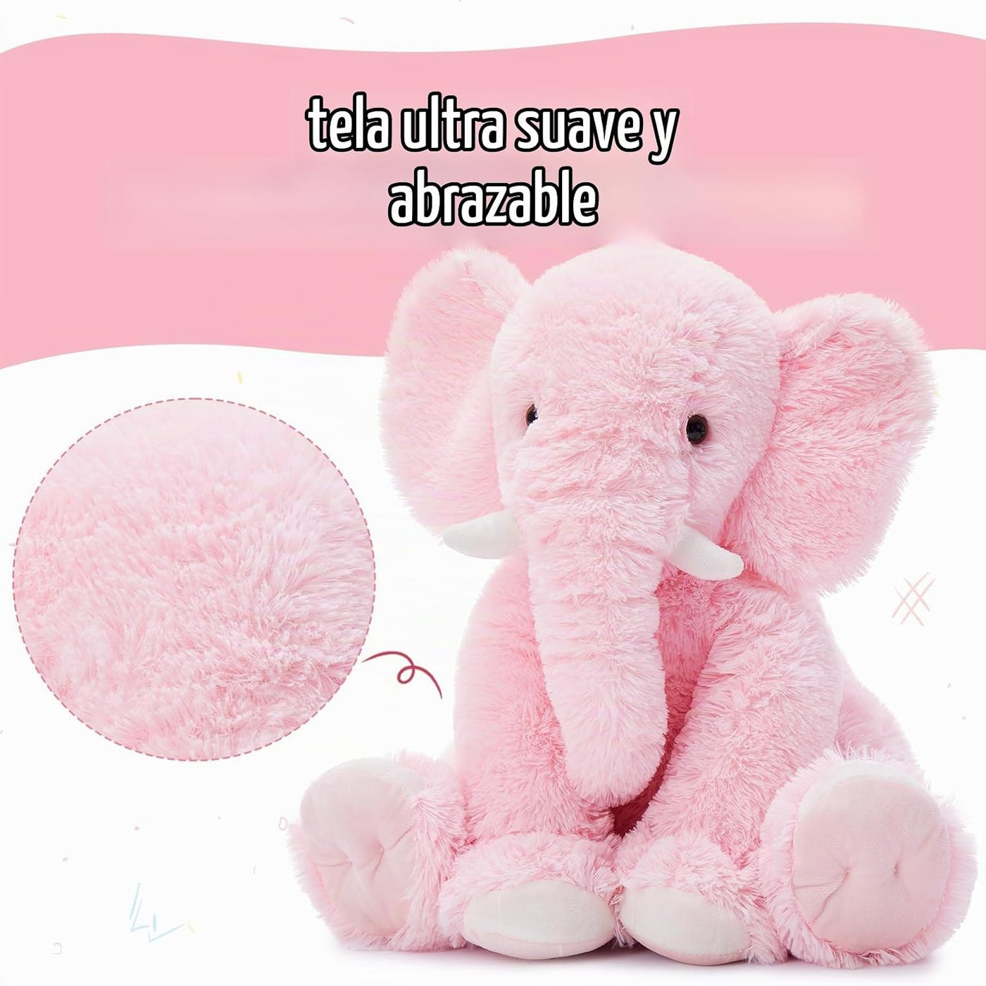 MorisMos Elefante Grande de Peluche, Elefante de 19.6 Pulgadas de P...