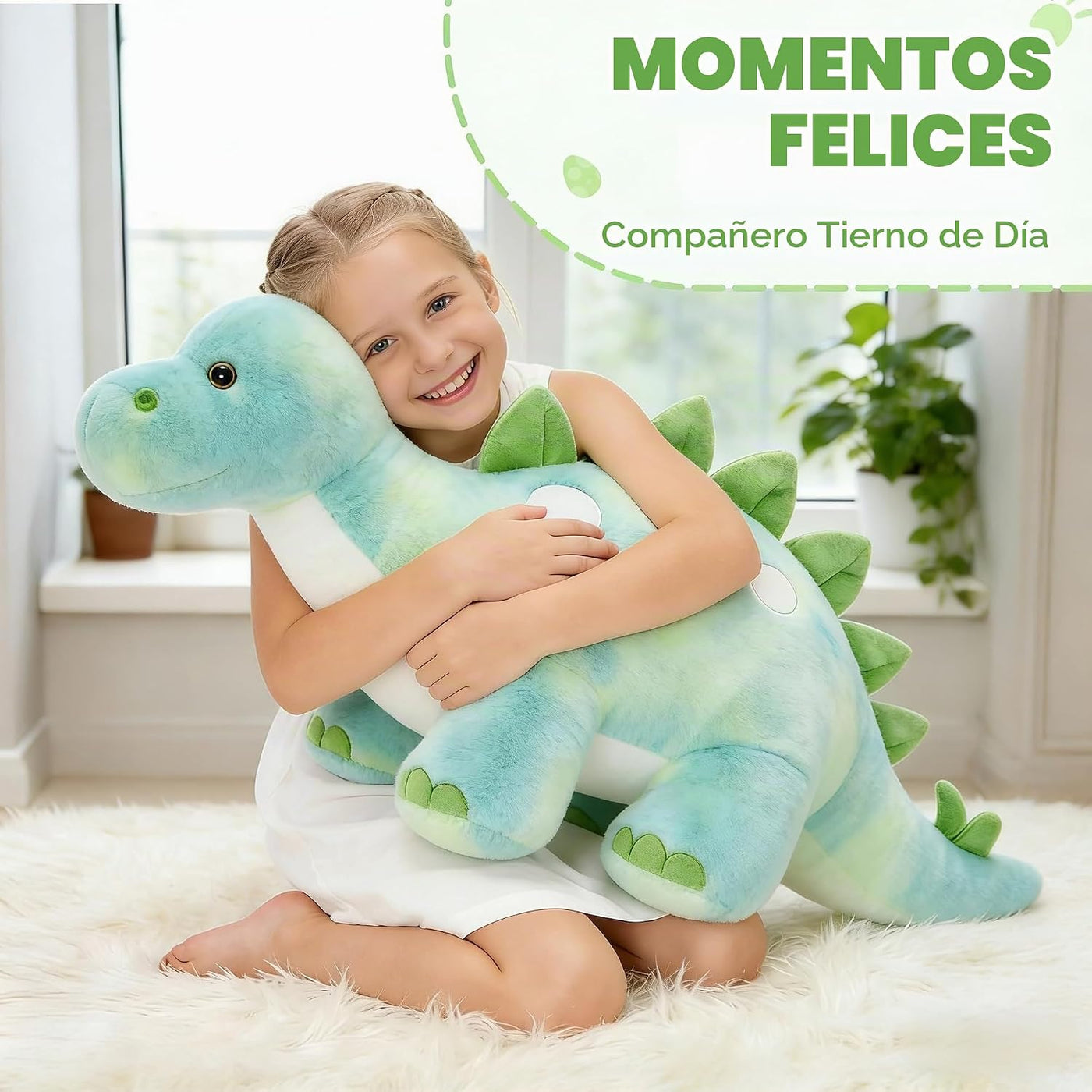 Karister Peluche de dinosaurio gigante para niñas, juguetes de pelu...
