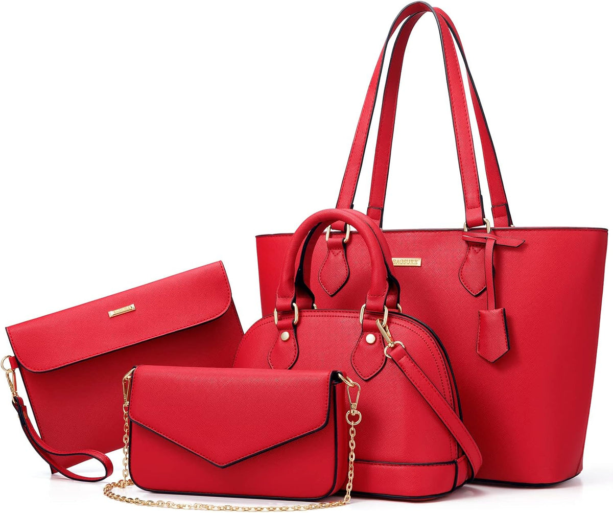4 piezas de bolsos de moda para mujer, carteras, bolsos de hombro,...