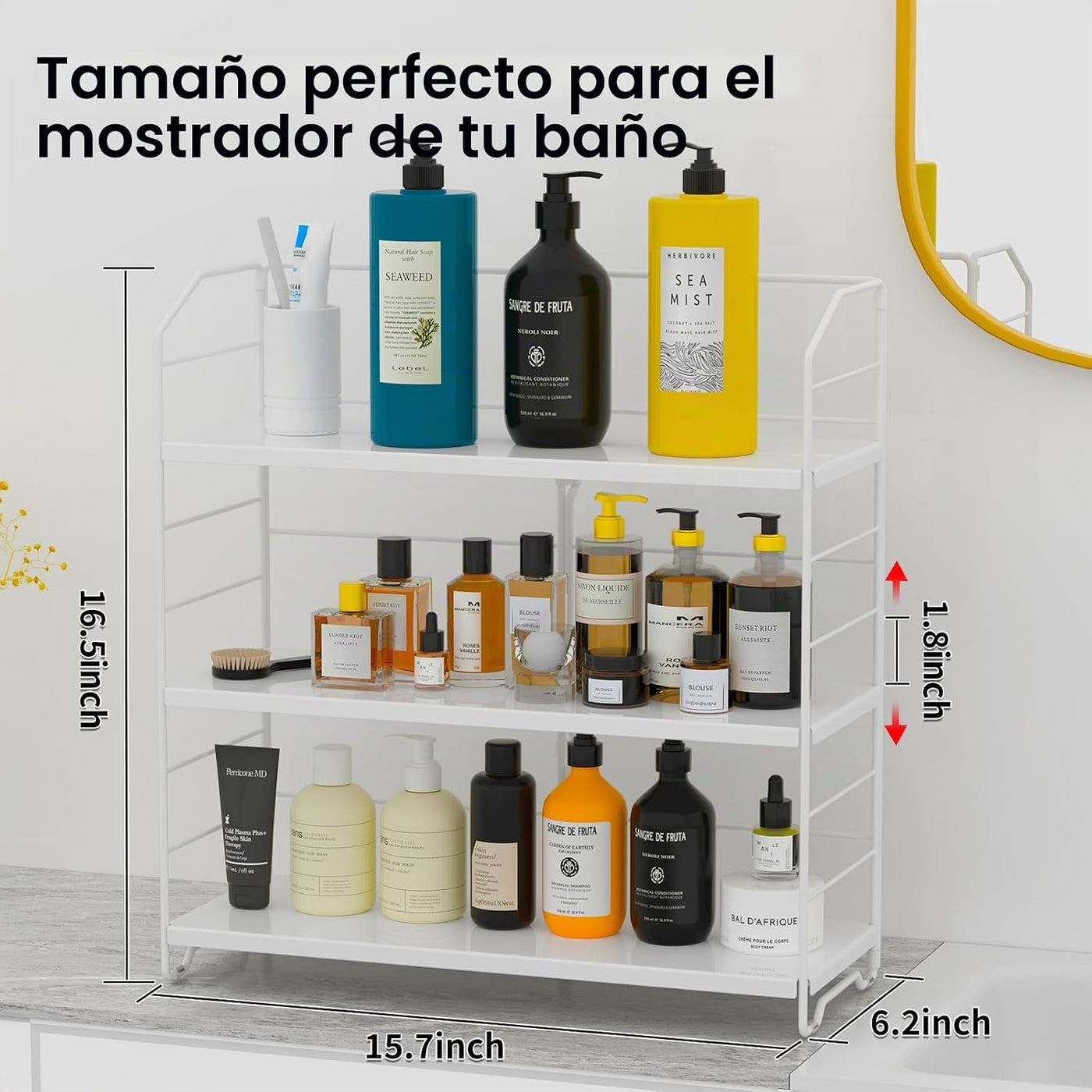 BOIVSHI Organizador de encimera de baño, organizador de mostrador d...
