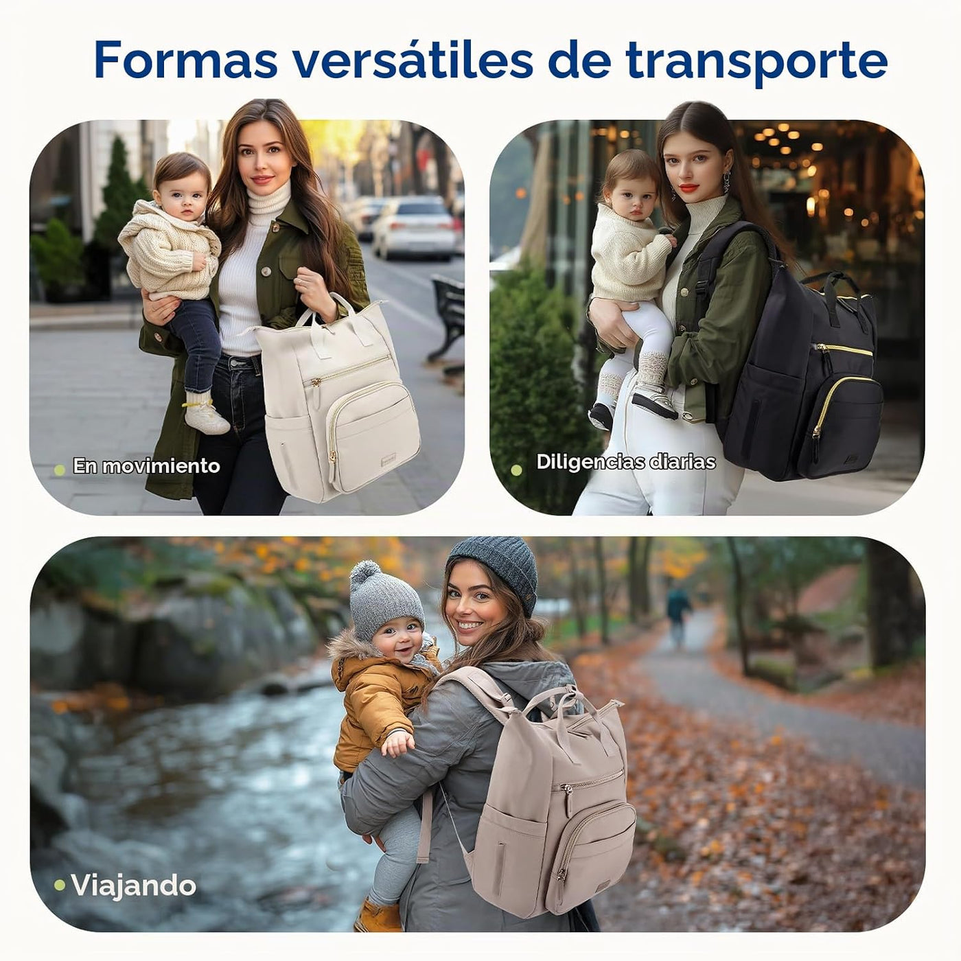 mommore Mochila de neopreno para pañales de bebé, pequeña y ligera,...