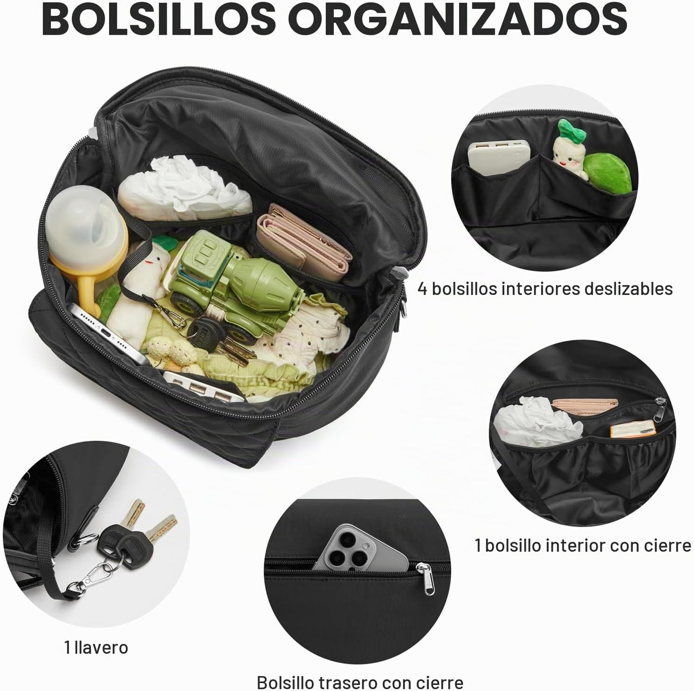 G4Free Pequeña bolsa de pañales con cambiador portátil, de nailon,...
