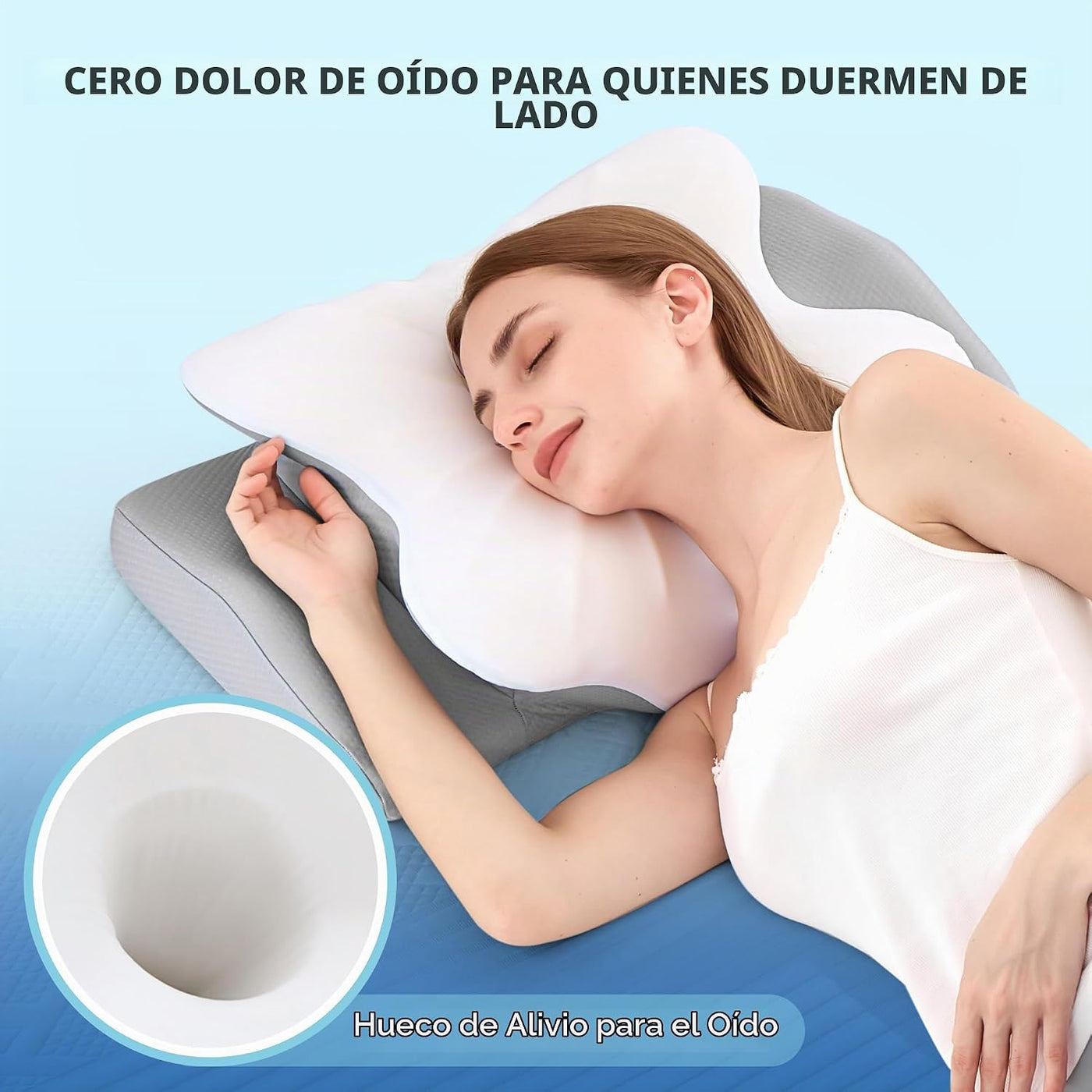 BDEUS Almohada cervical cervical para dormir, almohada ergonómica d...