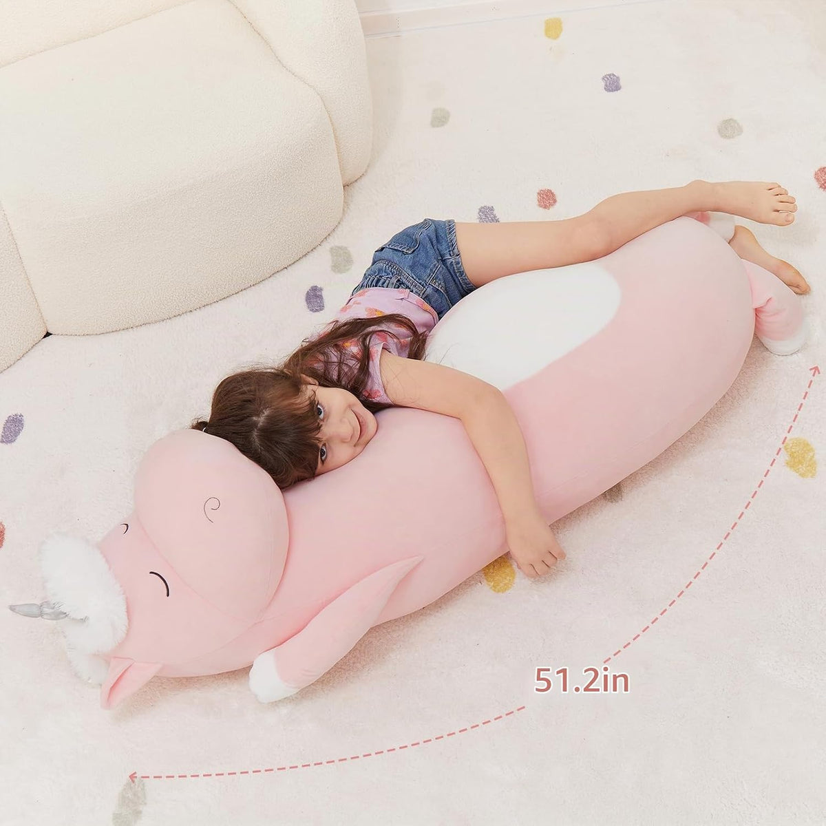 MorisMos Almohada Corporal Gigante de Unicornio de Peluche para Niñ...