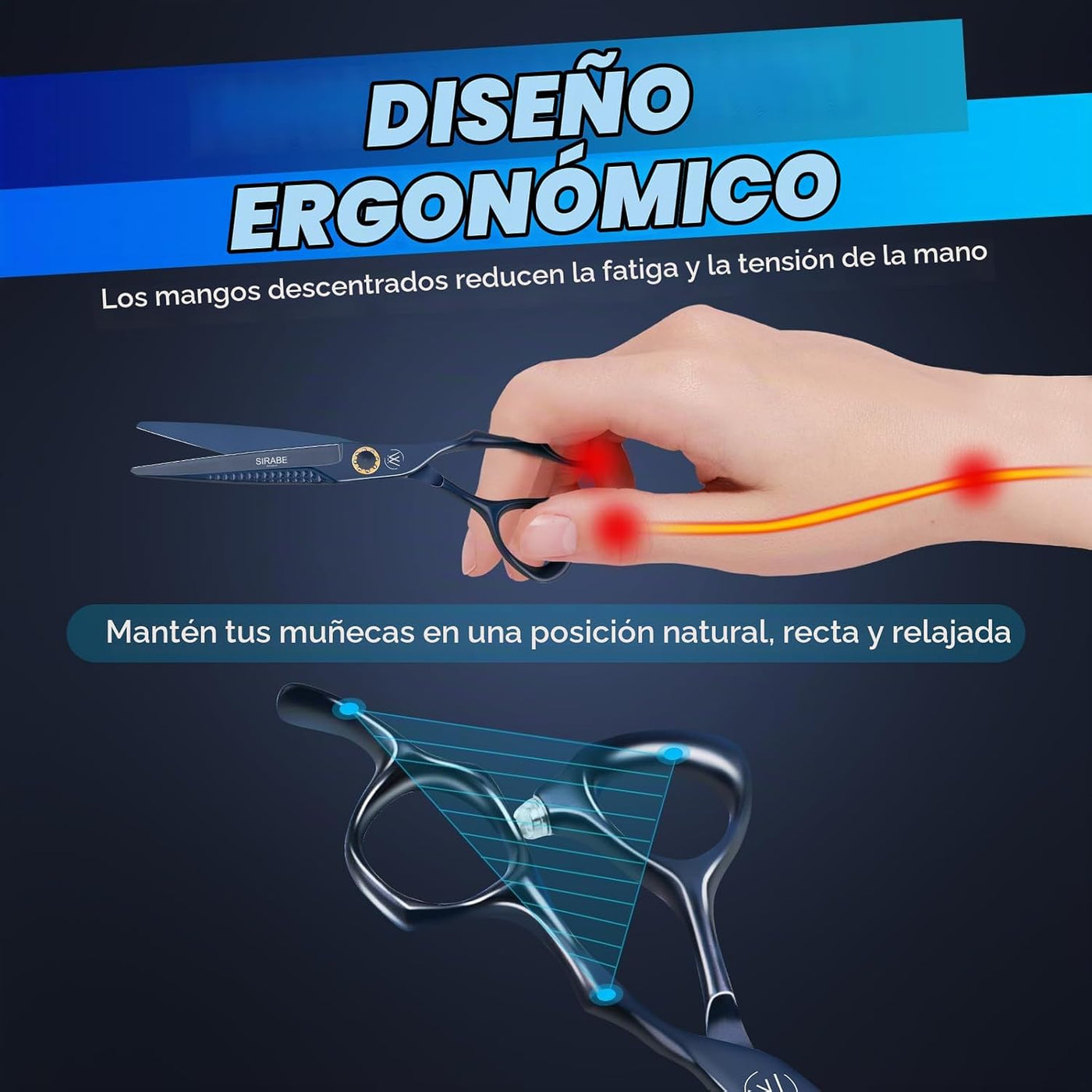 Sirabe Tijeras de corte de cabello, kit profesional de corte de cab...
