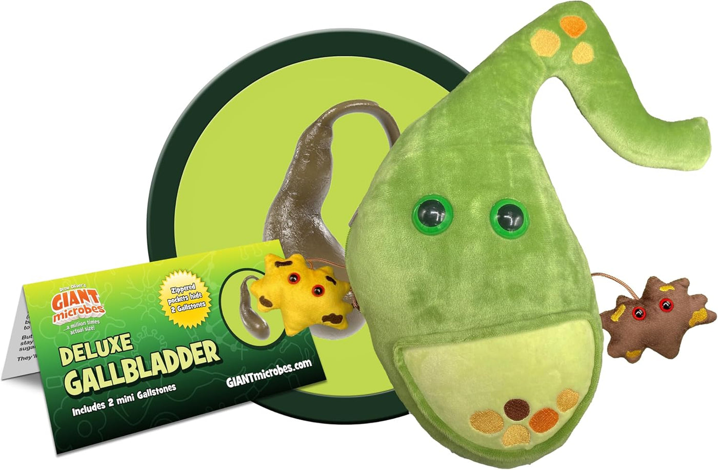 GIANT MICROBES Peluche de vesícula biliar de lujo de 14 pulgadas, i...