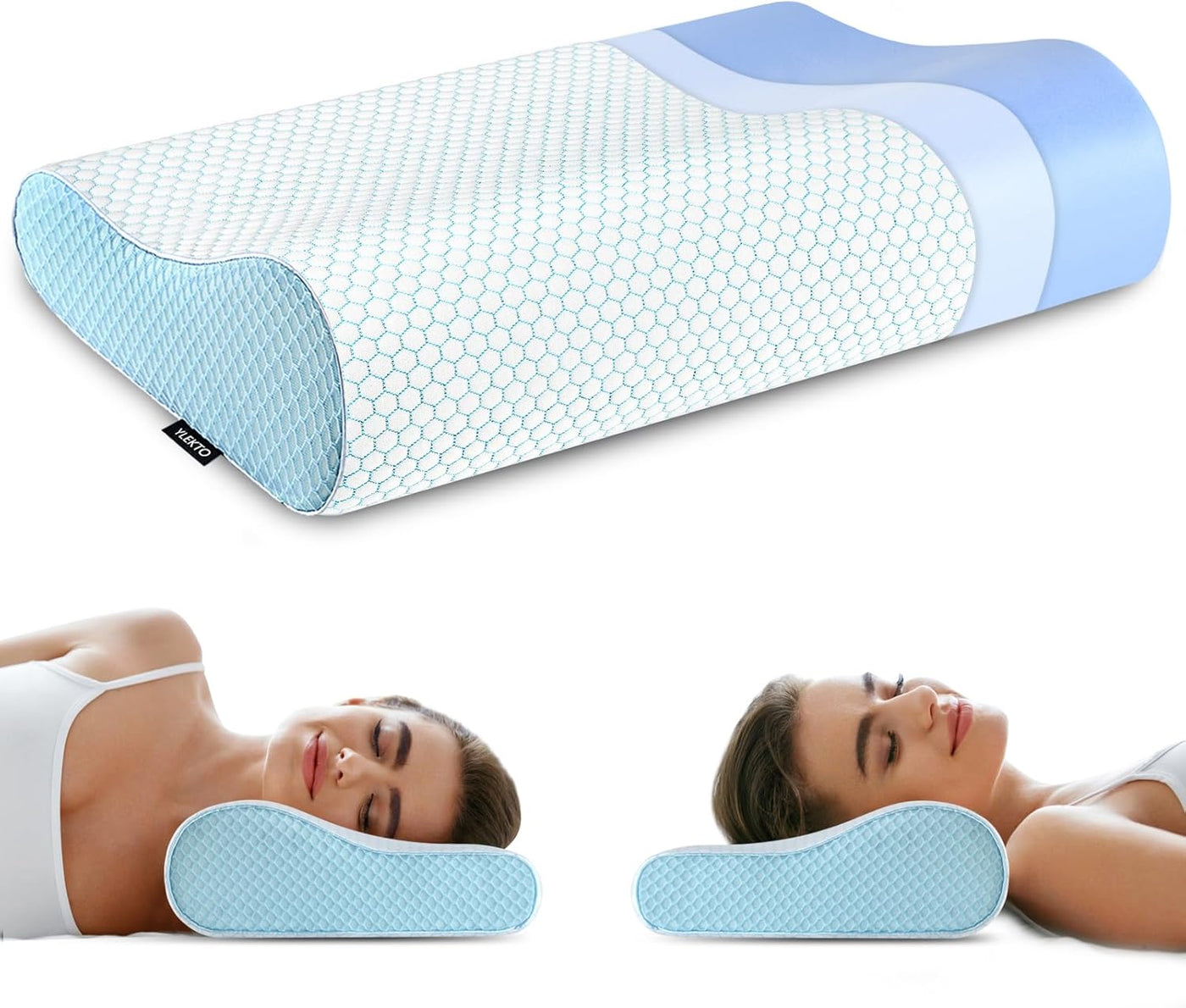 Almohadas de espuma viscoelástica, almohada para el cuello, cama ta...
