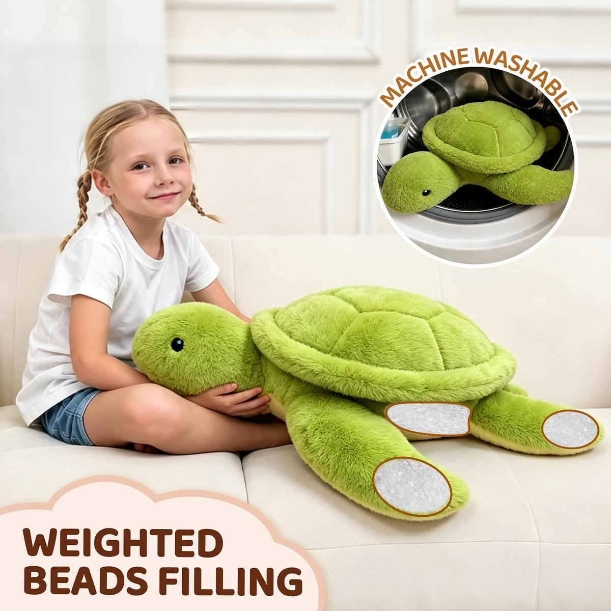 HAIJUNYA Animales con peso de tortuga de 22 pulgadas, 4.5 libras, j...