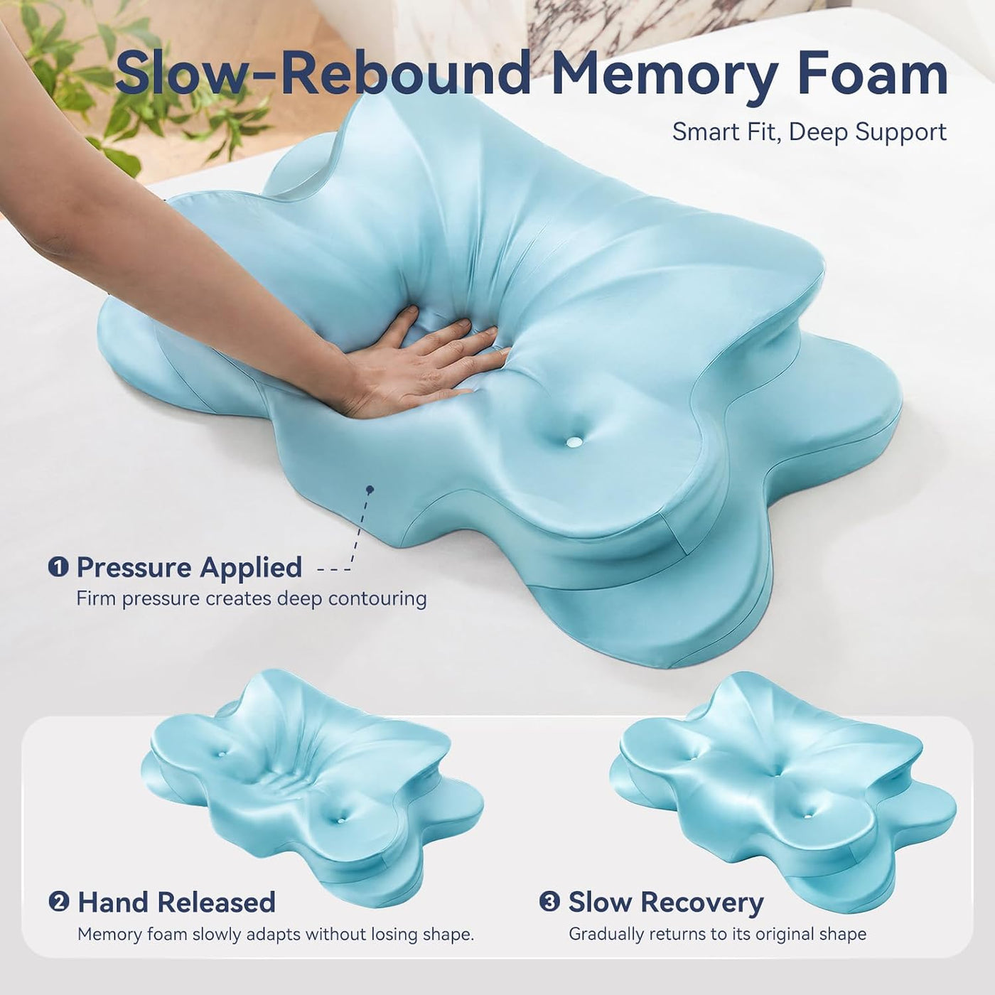 ANYNEST Almohada cervical para dormir, almohada cervical con diseño...