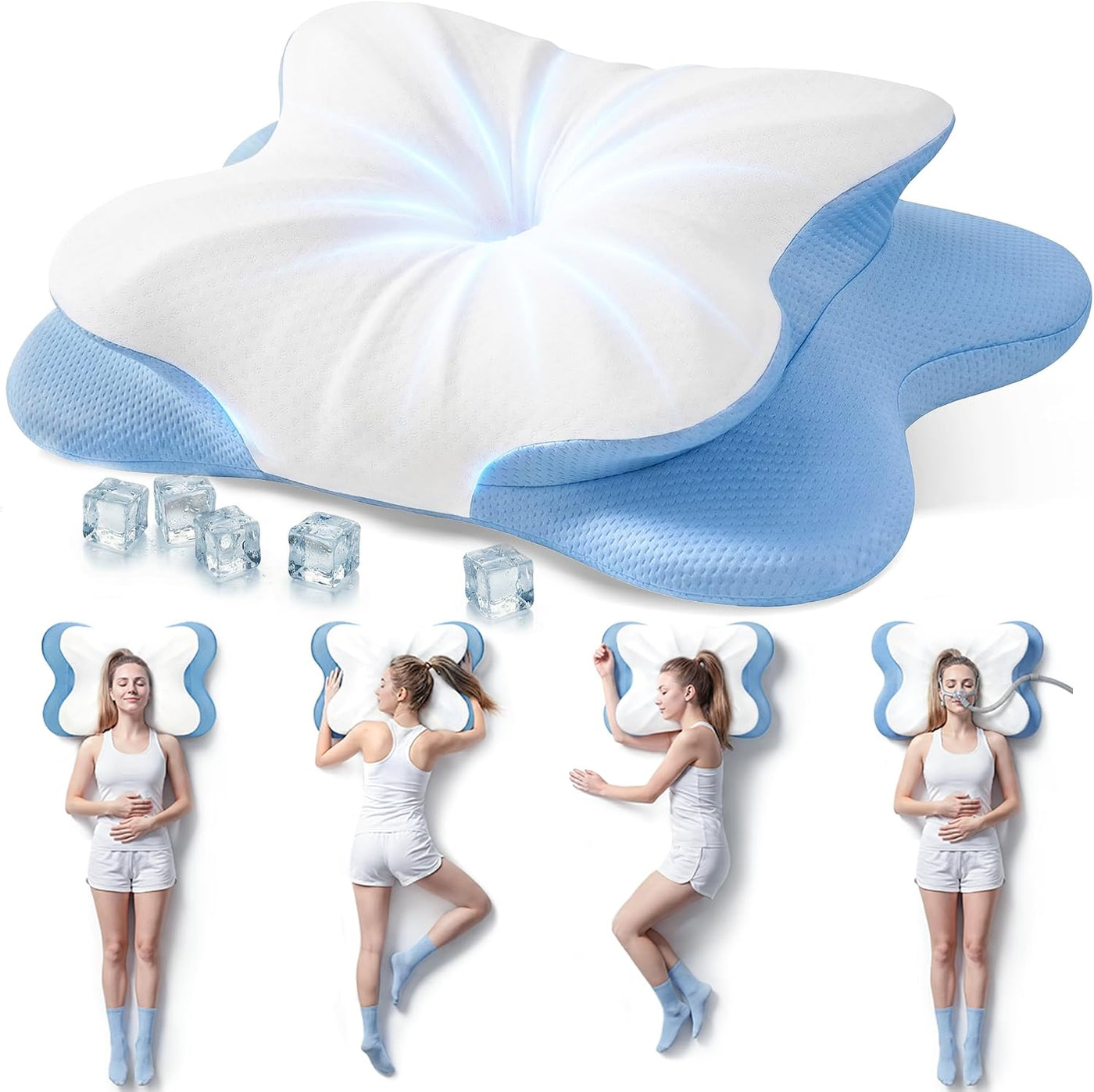 Almohada cervical para aliviar el dolor de cuello, almohada de cont...