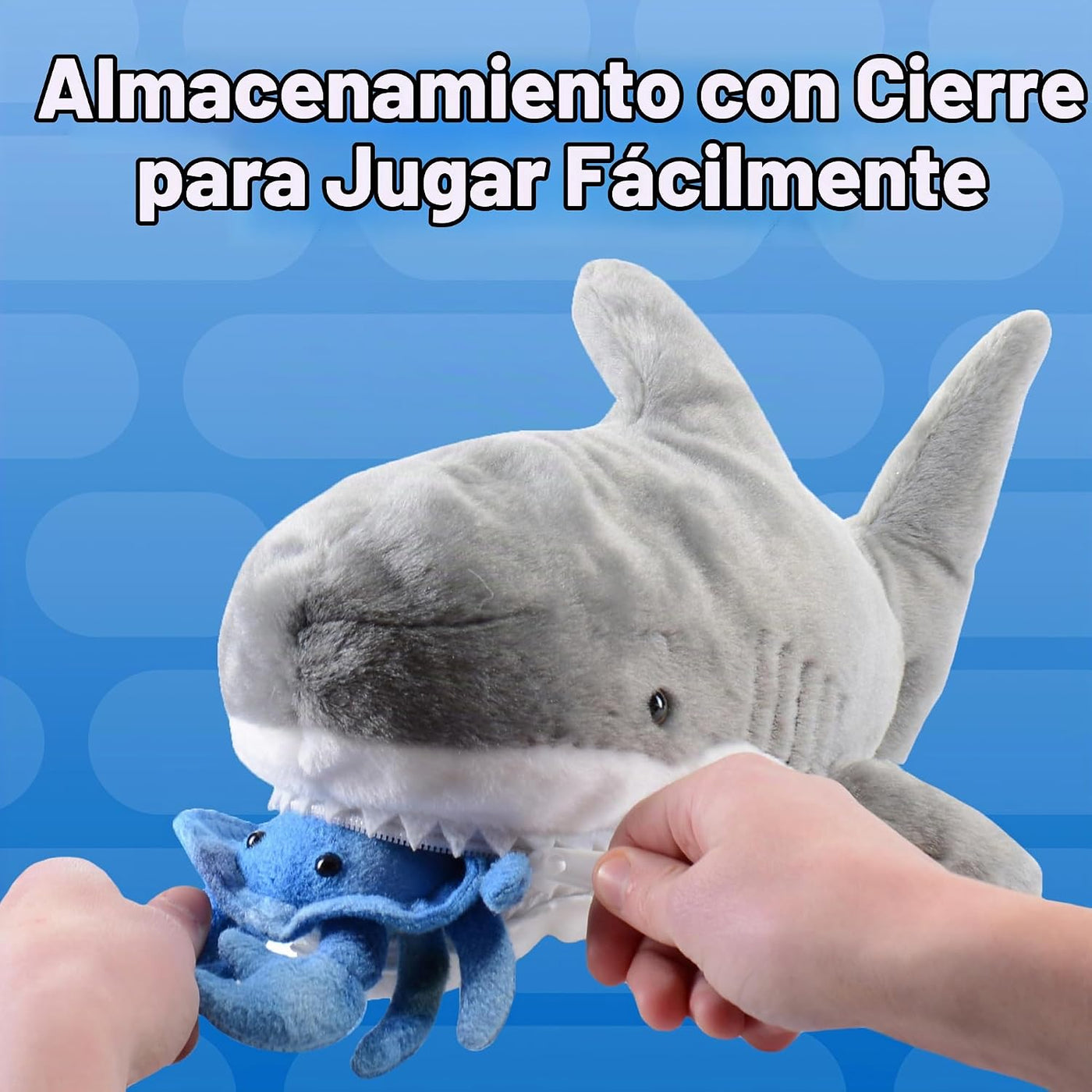 PREXTEX Peluche de tiburón juguete relleno con 5 animales marinos,...