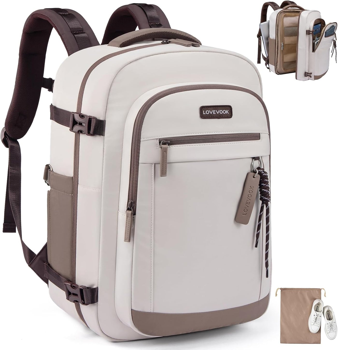 LOVEVOOK Mochila de viaje de 50 litros para mujer, equipaje de mano...