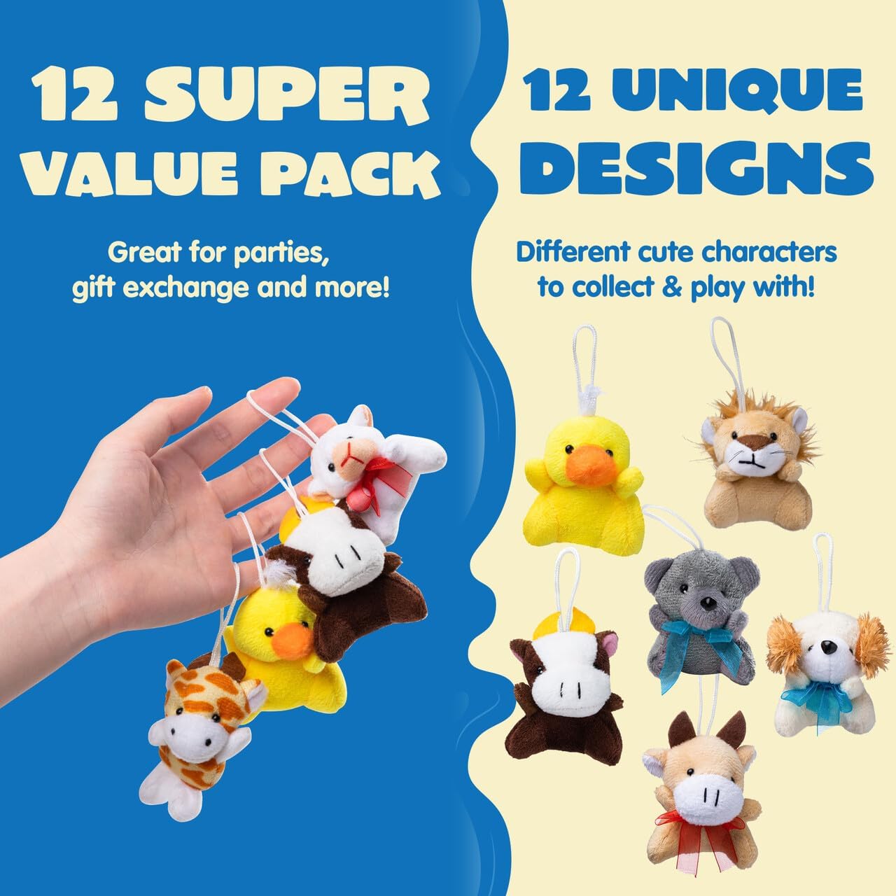 JOYIN Paquete de 36 mini juguetes de peluche de animales surtidos (...