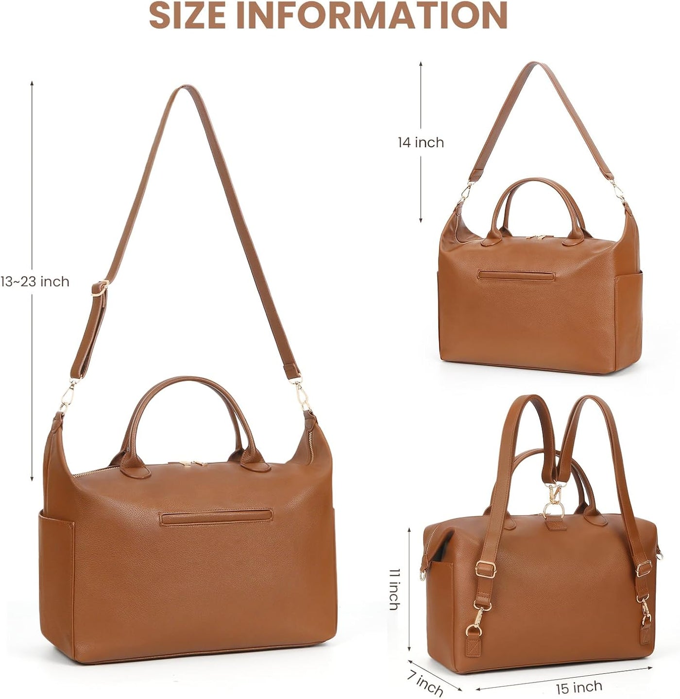 Bolsa de pañales convertible de cuero vegano para pañales, mochila...