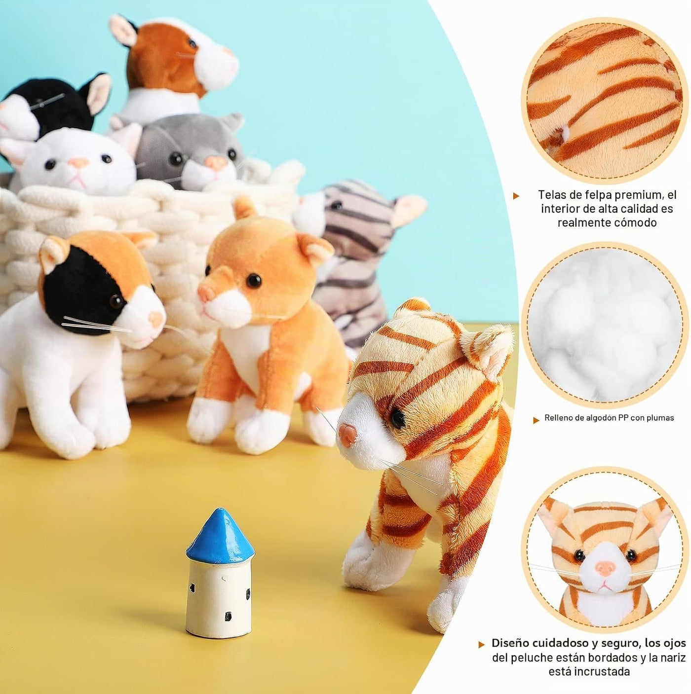 8 piezas de animales de peluche de 5 pulgadas a granel, varios lind...