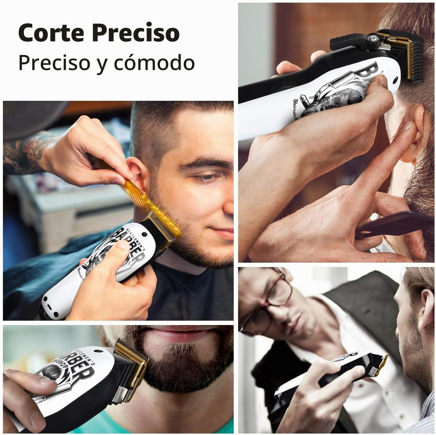 BESTBOMG® Cortadora de pelo profesional para hombres, kit de aseo d...